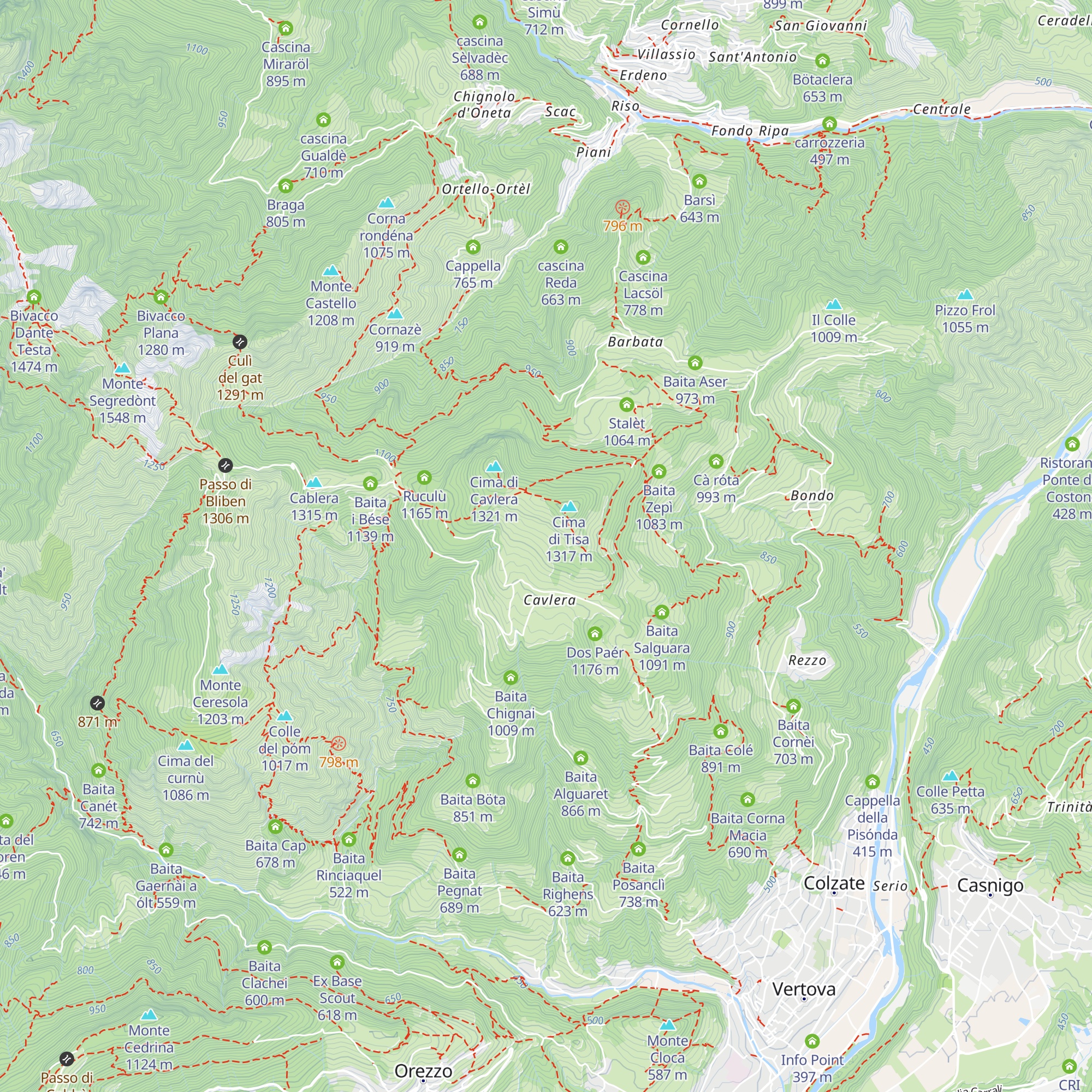 Baita del Pizz map