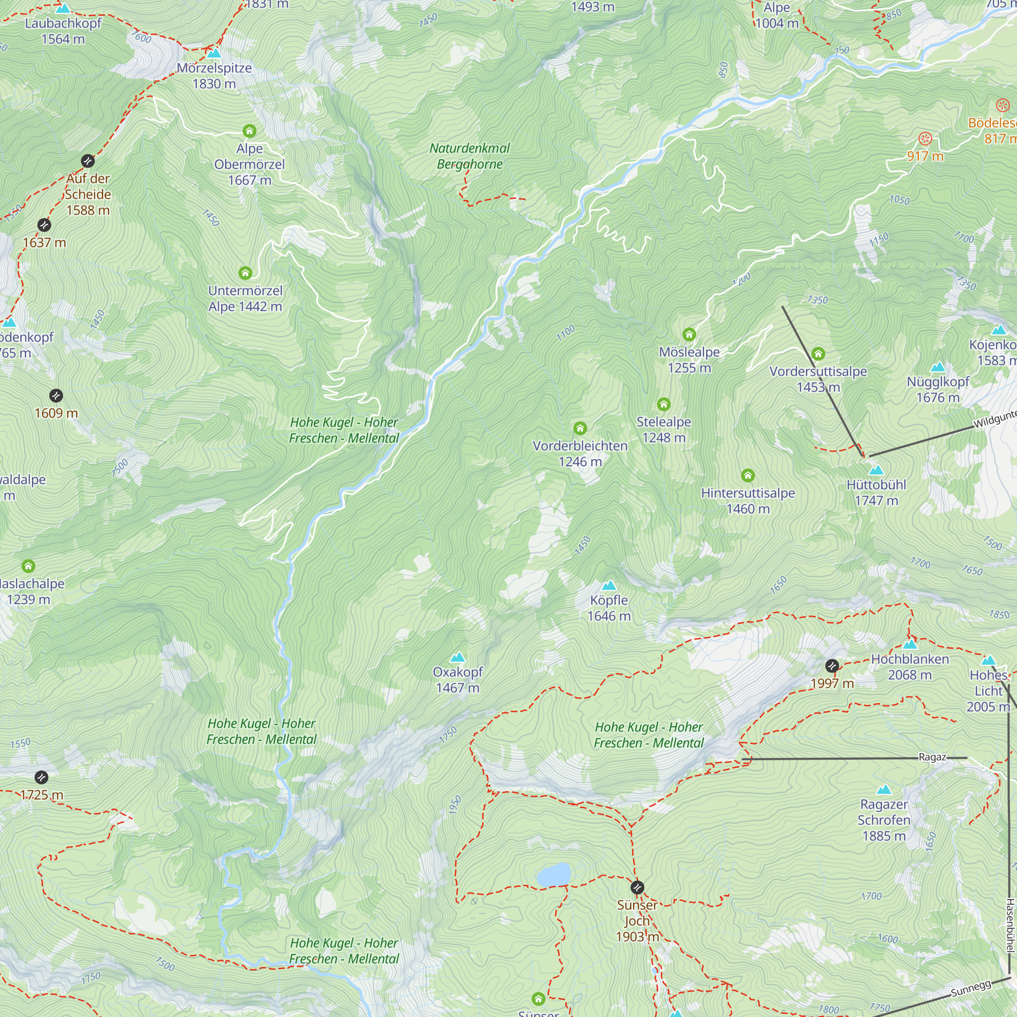 Hinterbleichten-Alpe map