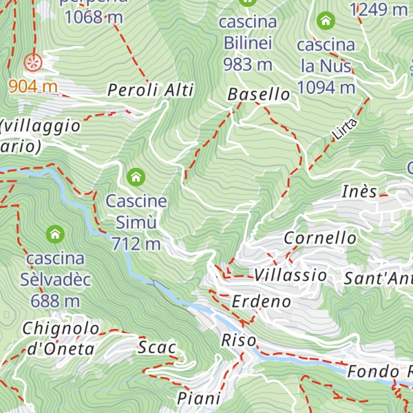 Map of cascina Colombera