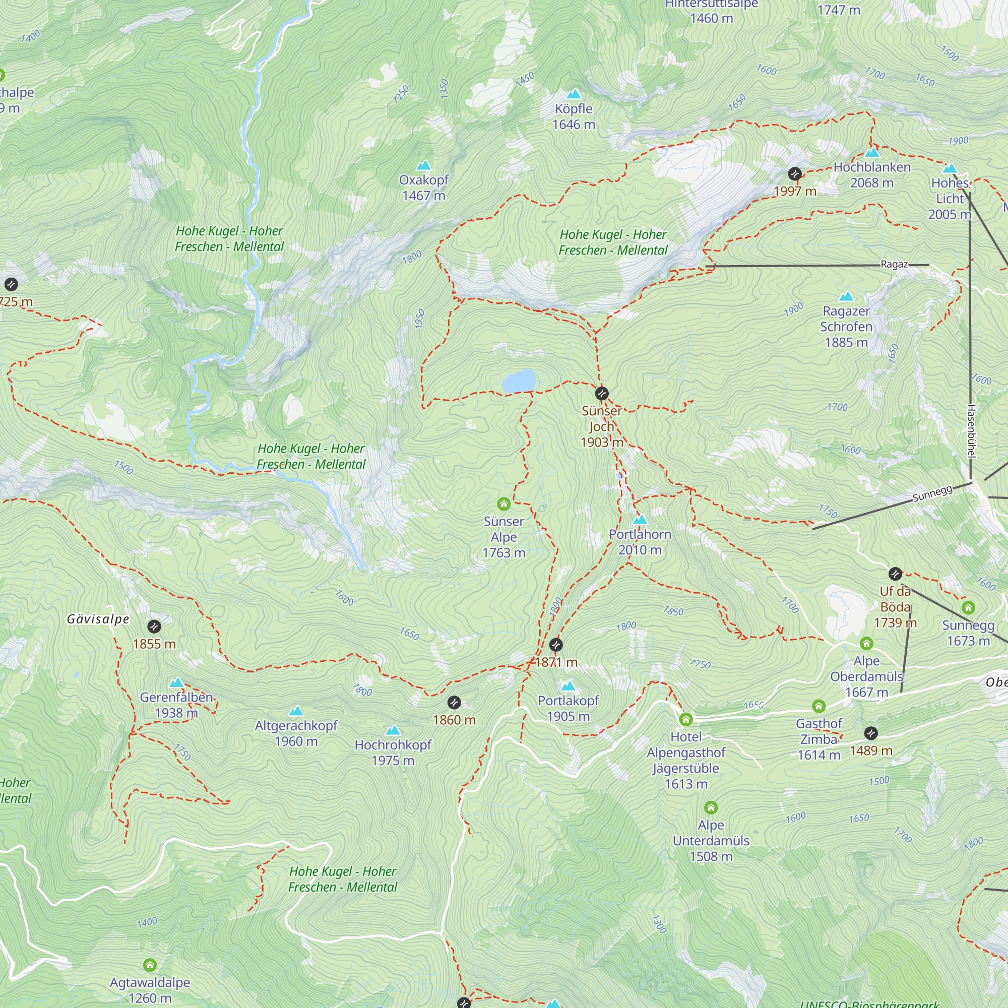 Sünser Alpe map
