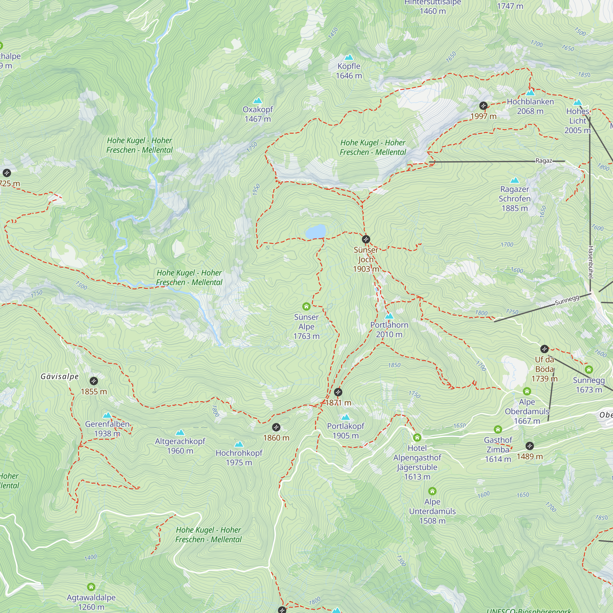 Sünser Alpe map