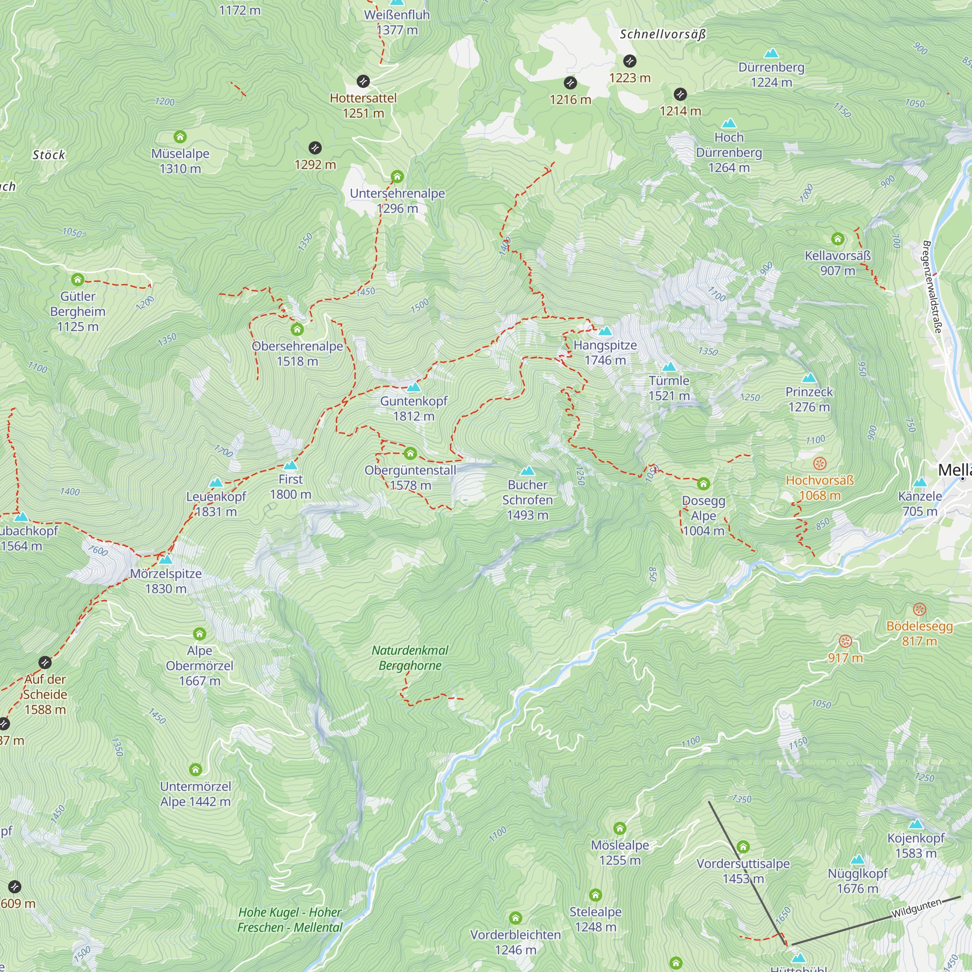 Alpe Köbele map