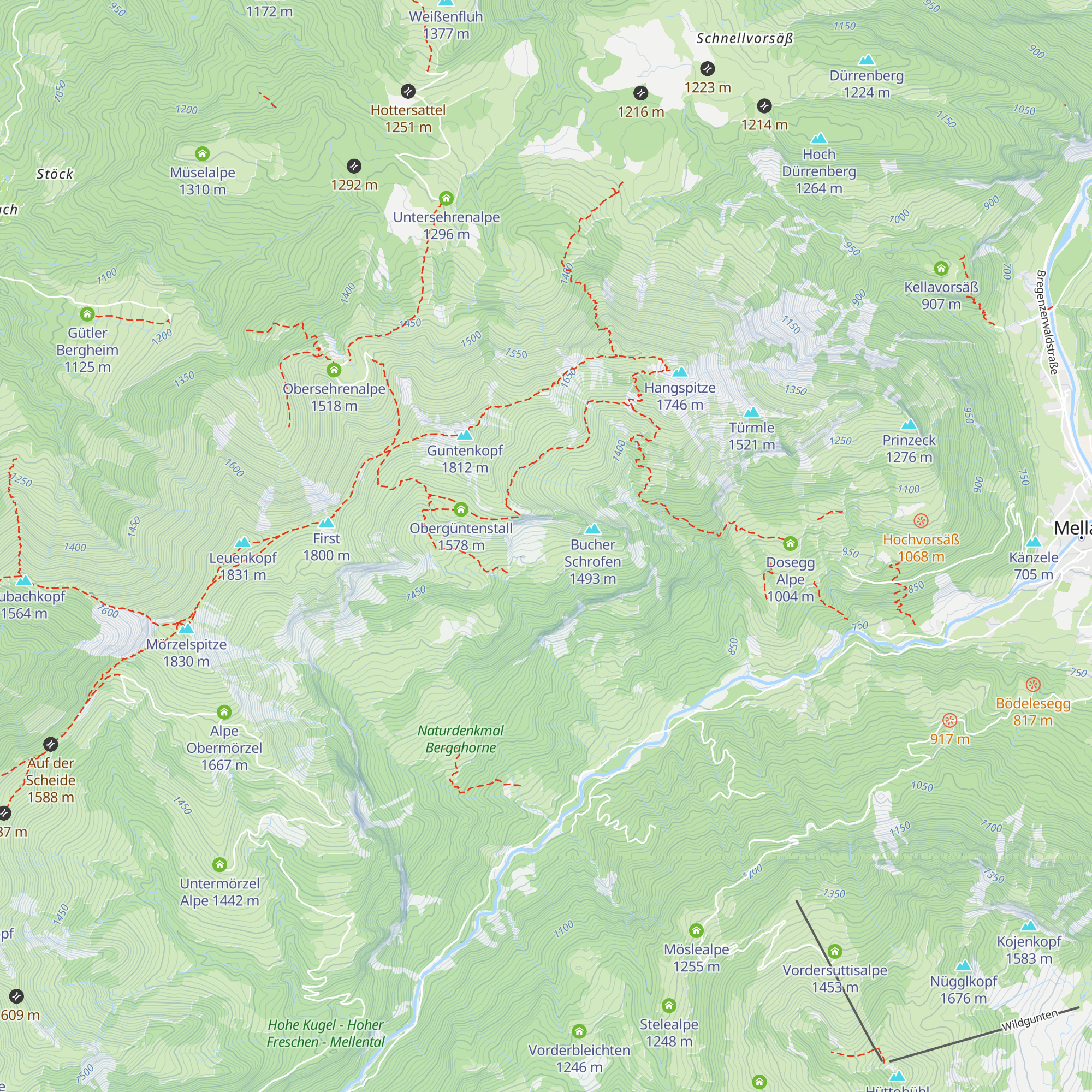 Alpe Köbele map