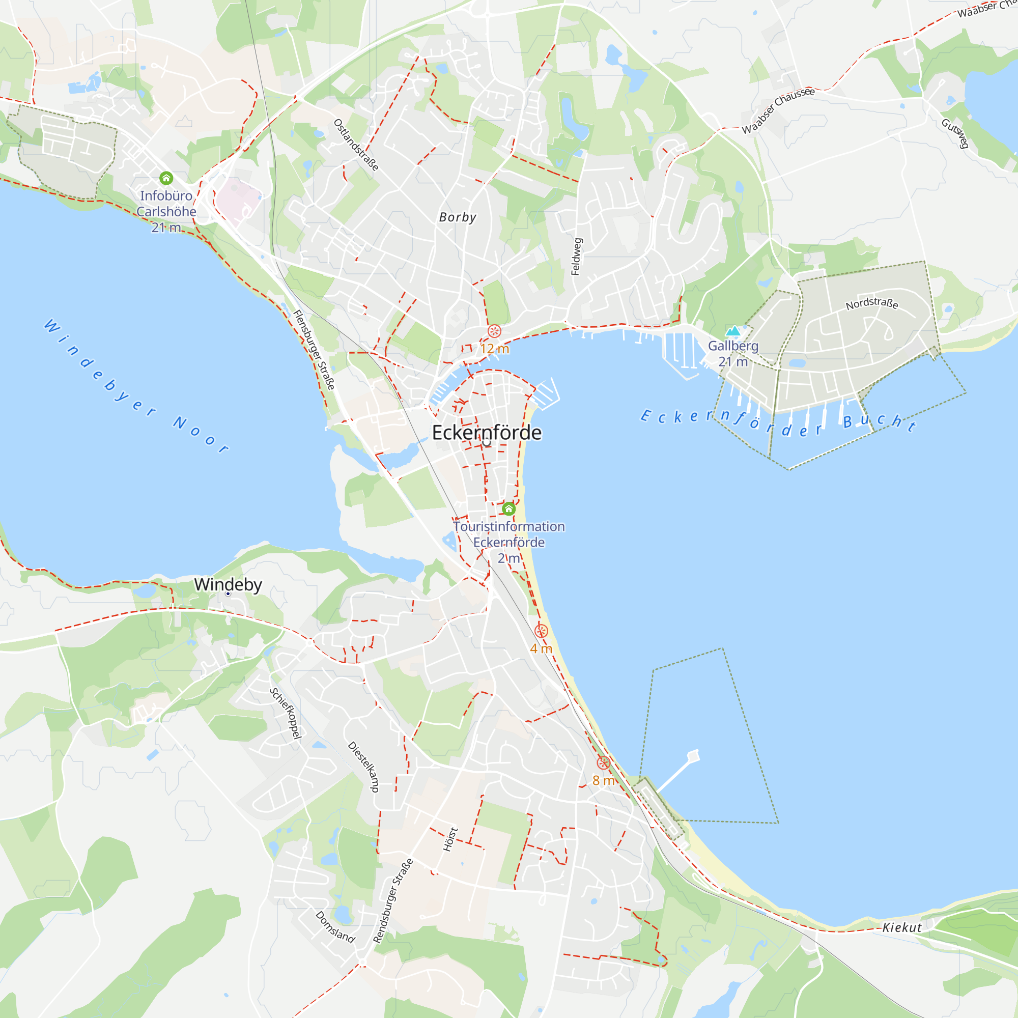 Touristinformation Eckernförde map