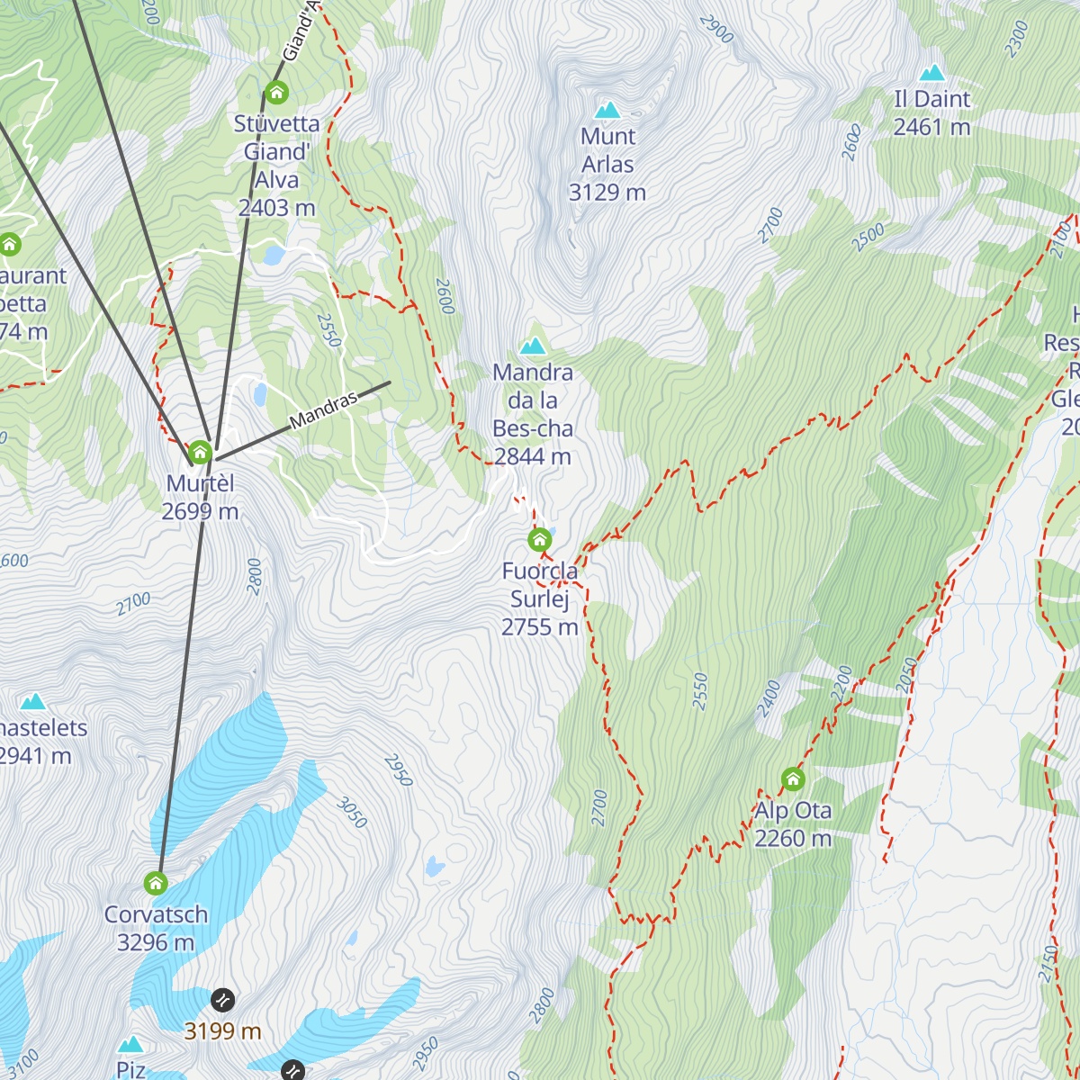Fuorcla Surlej map