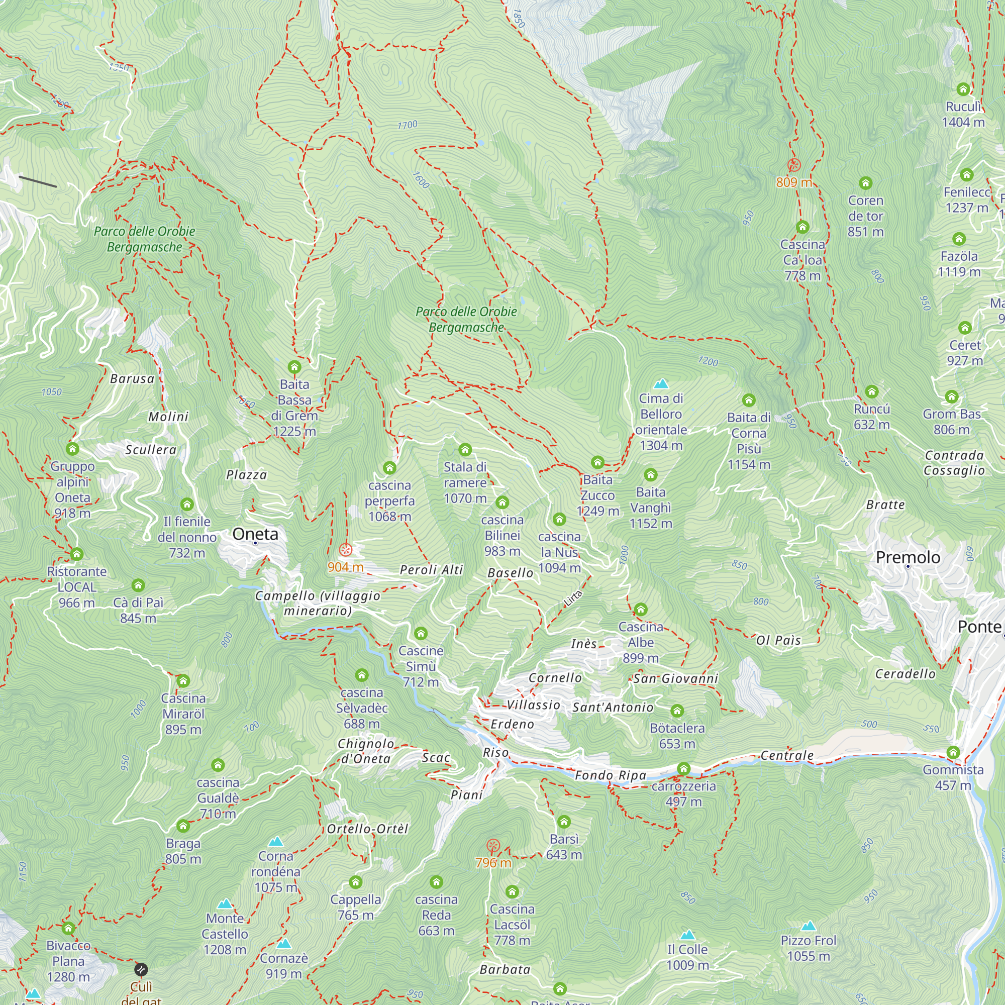 cascina Bilinei map
