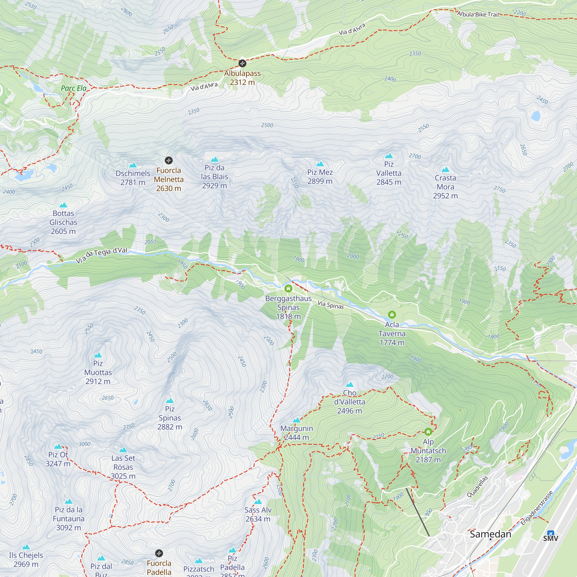 Berggasthaus Spinas map