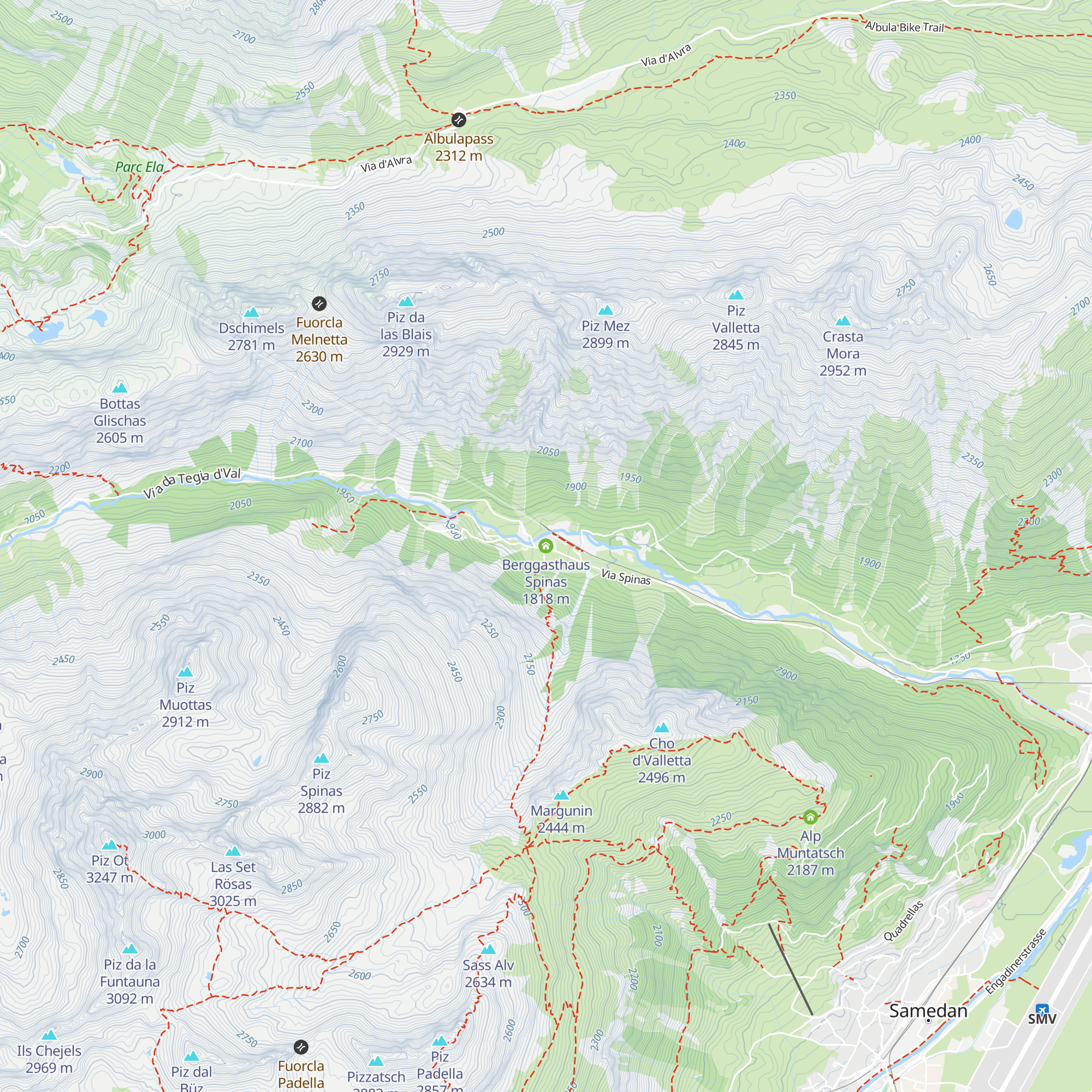 Berggasthaus Spinas map