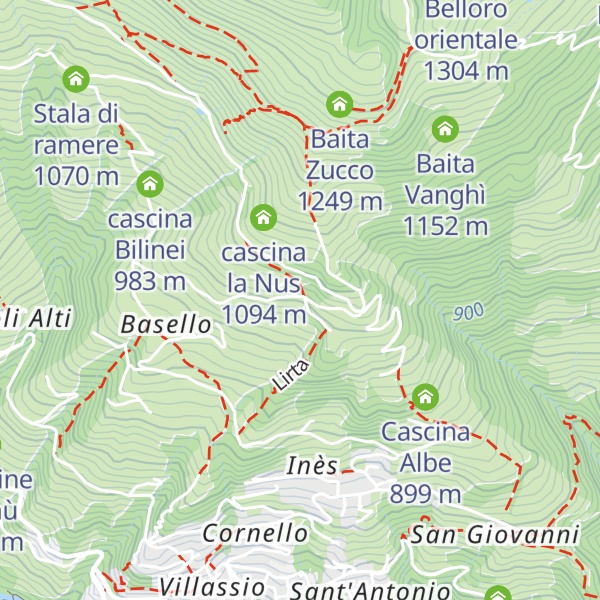 Map of cascina Castèlì