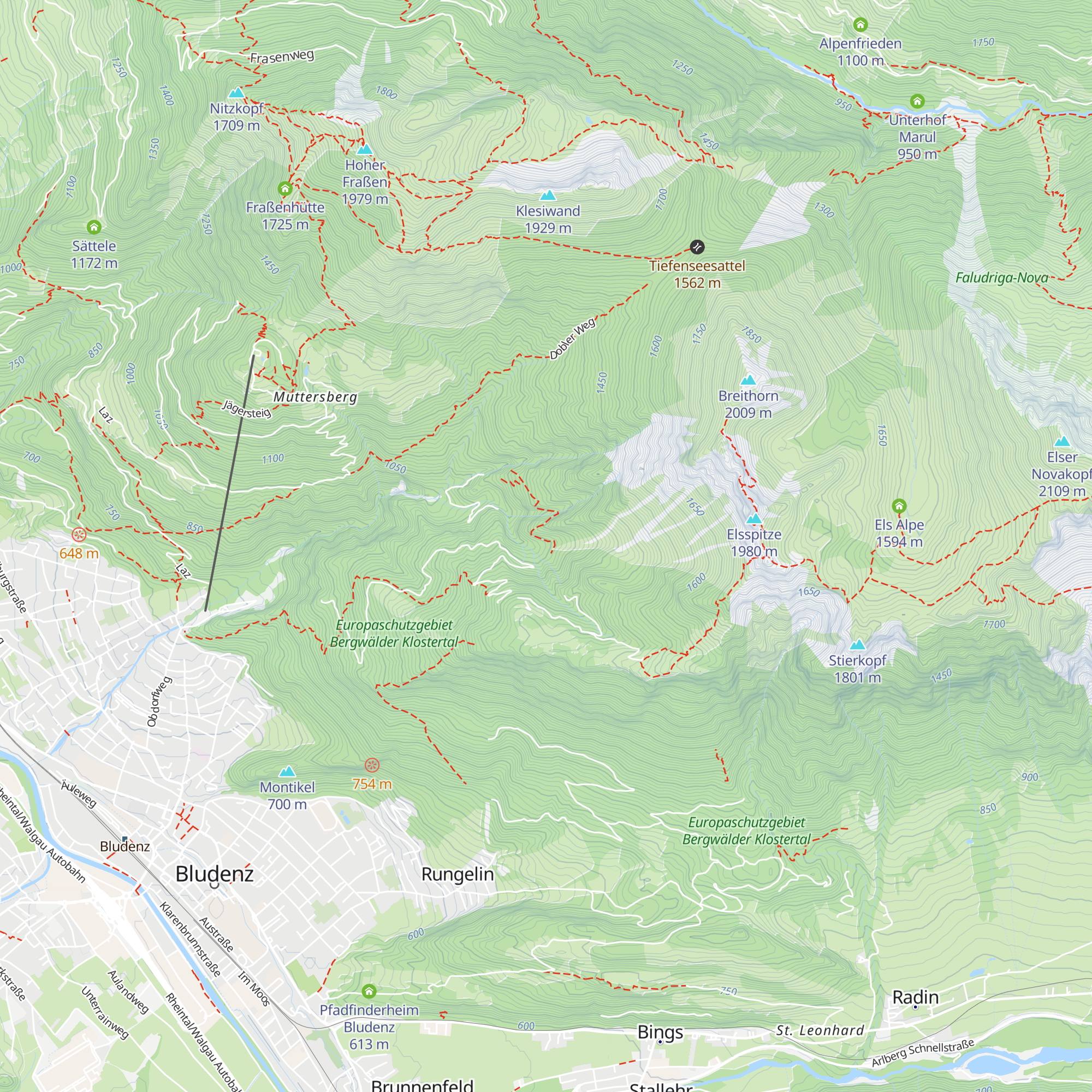 Wasserwerk der Stadt Bludenz "Im Rost" Objekt 13 map