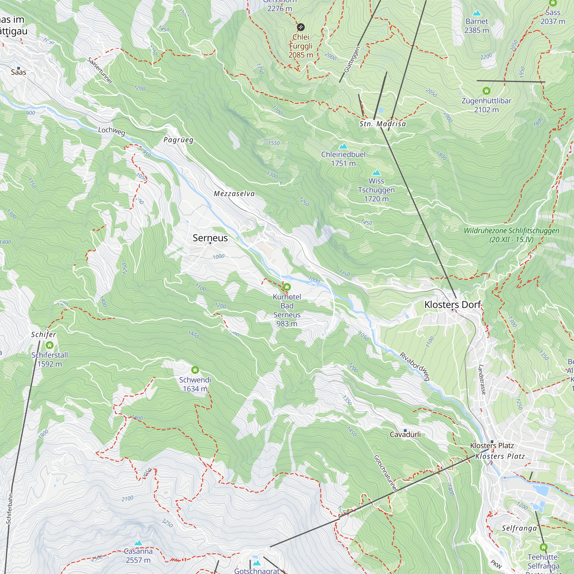 Kurhotel Bad Serneus map
