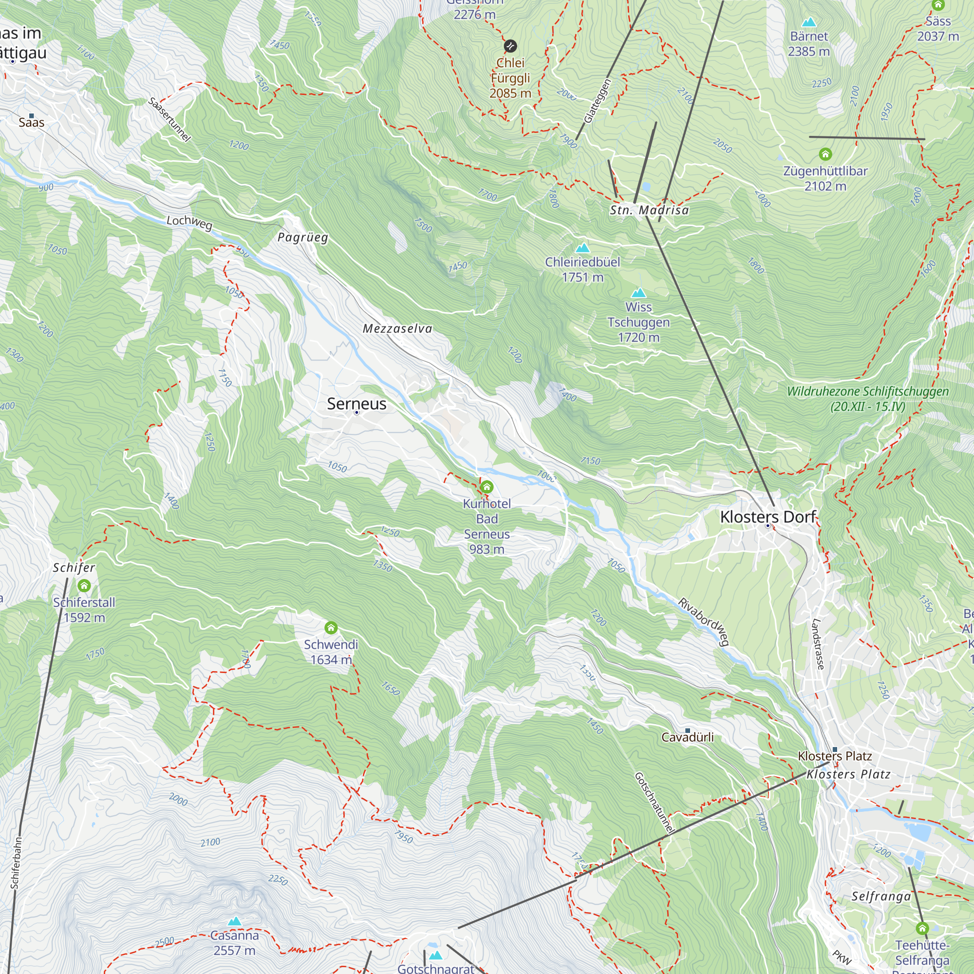 Kurhotel Bad Serneus map