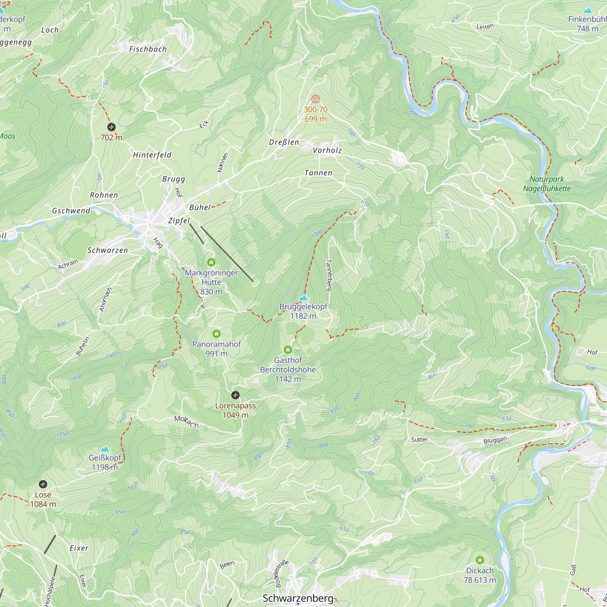 Alpengasthof Brüggele map