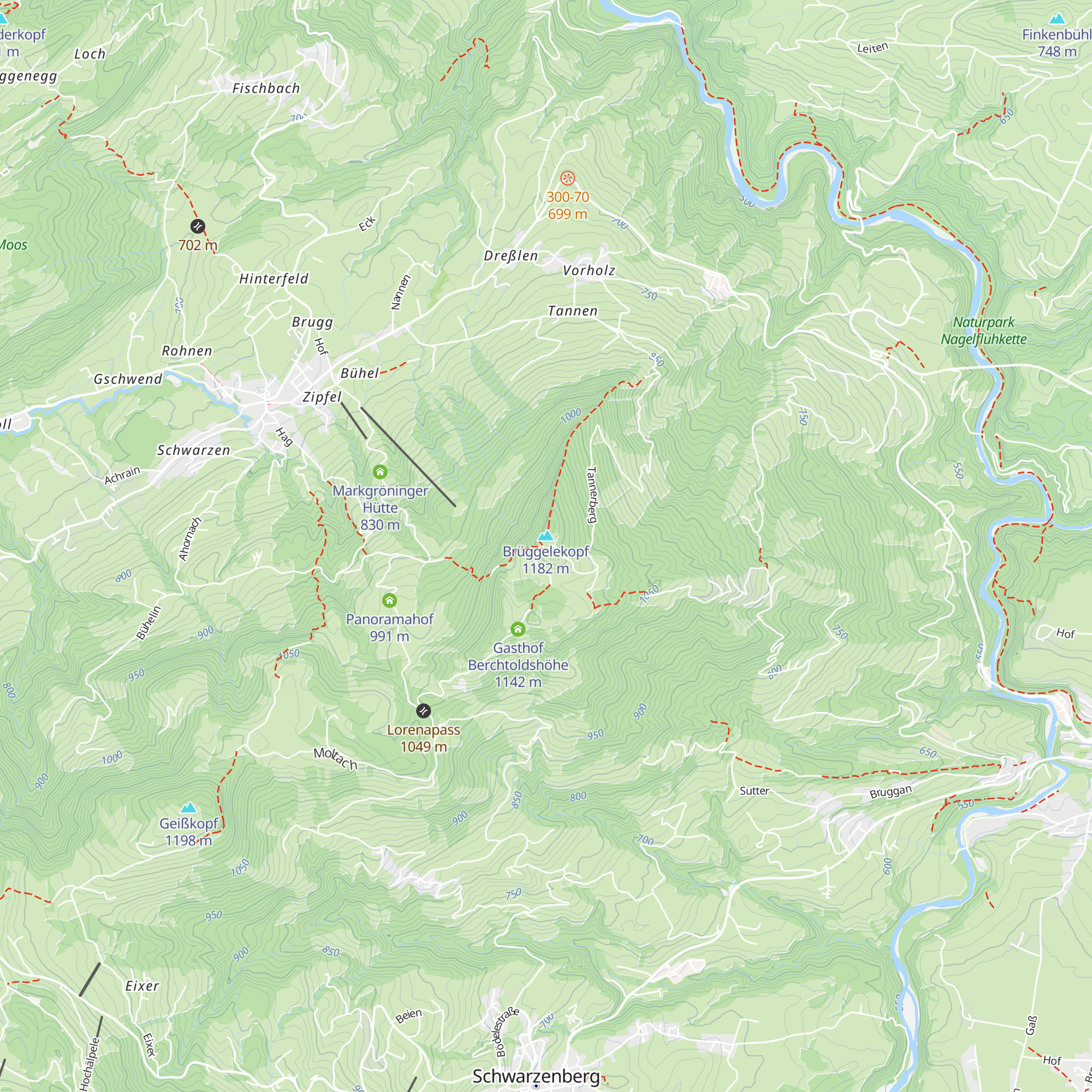 Alpengasthof Brüggele map