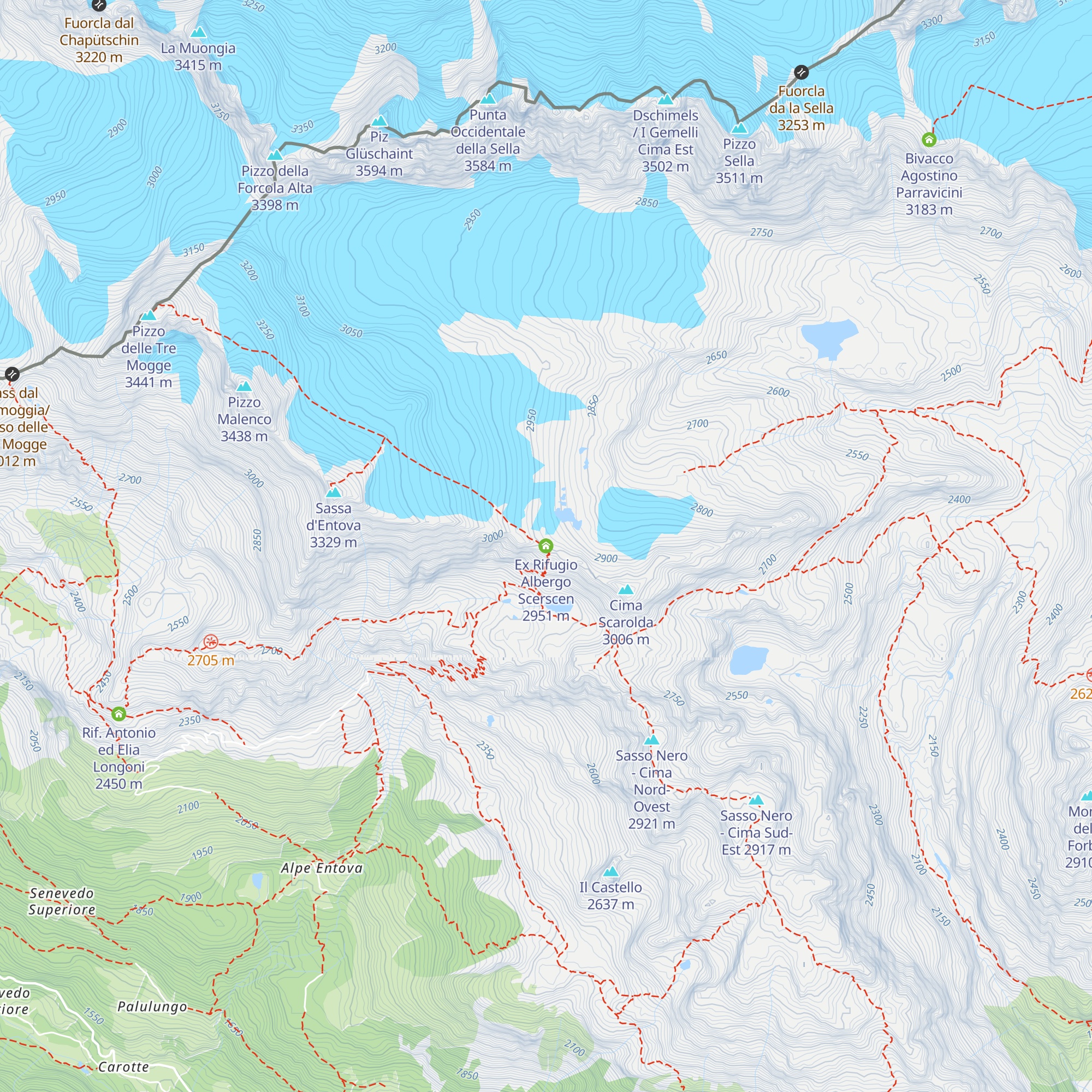 Ex Rifugio Albergo Scerscen map