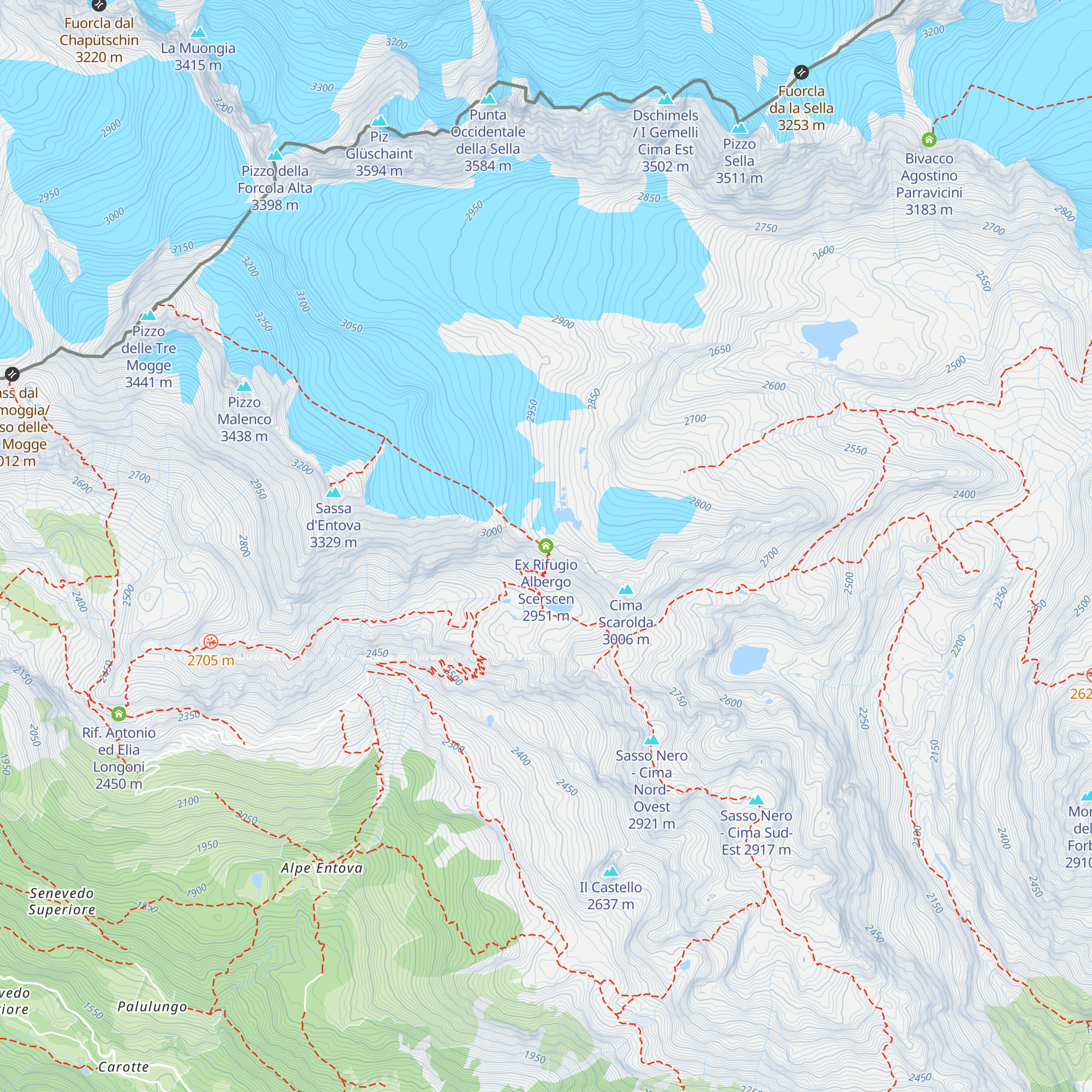 Ex Rifugio Albergo Scerscen map