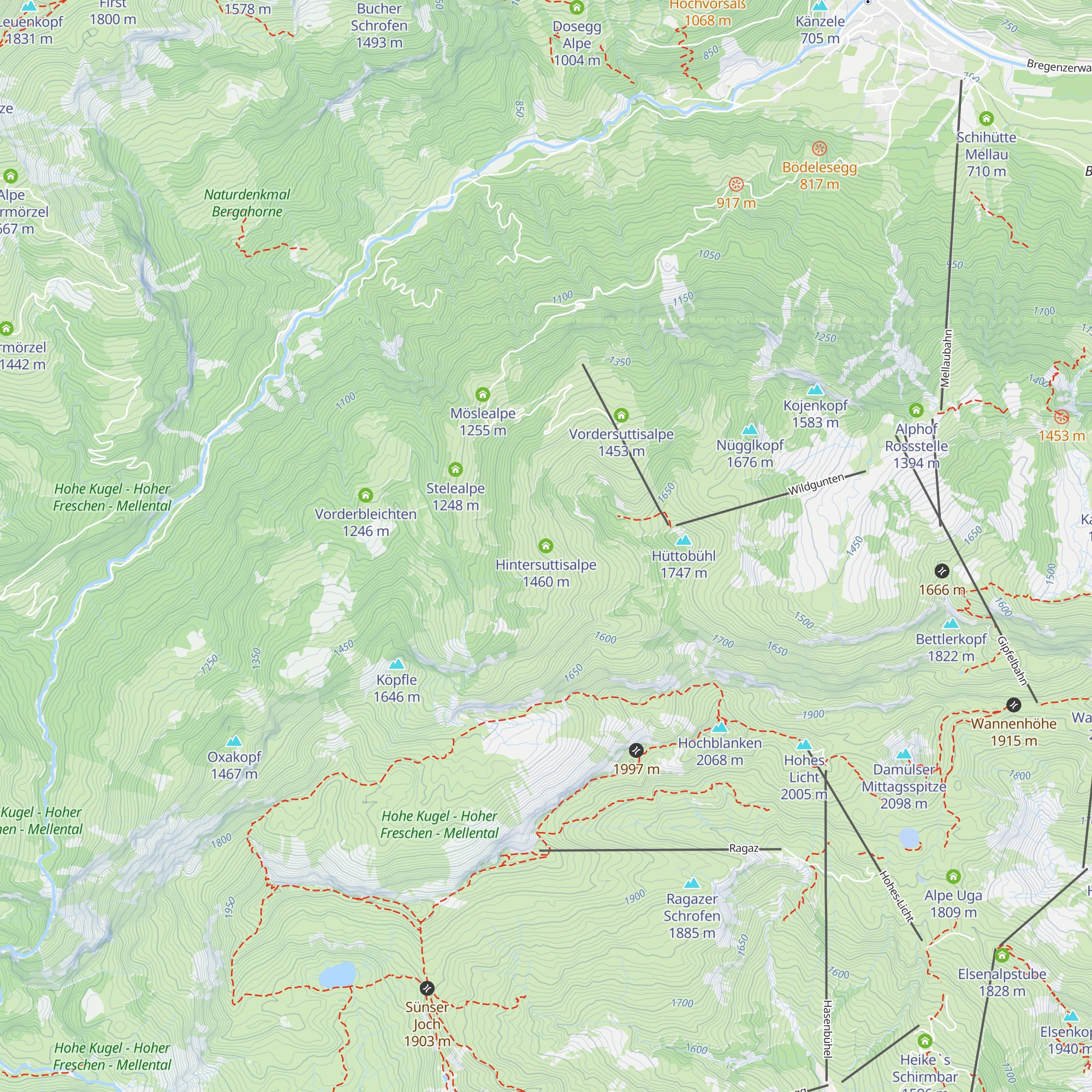 Hintersuttisalpe map