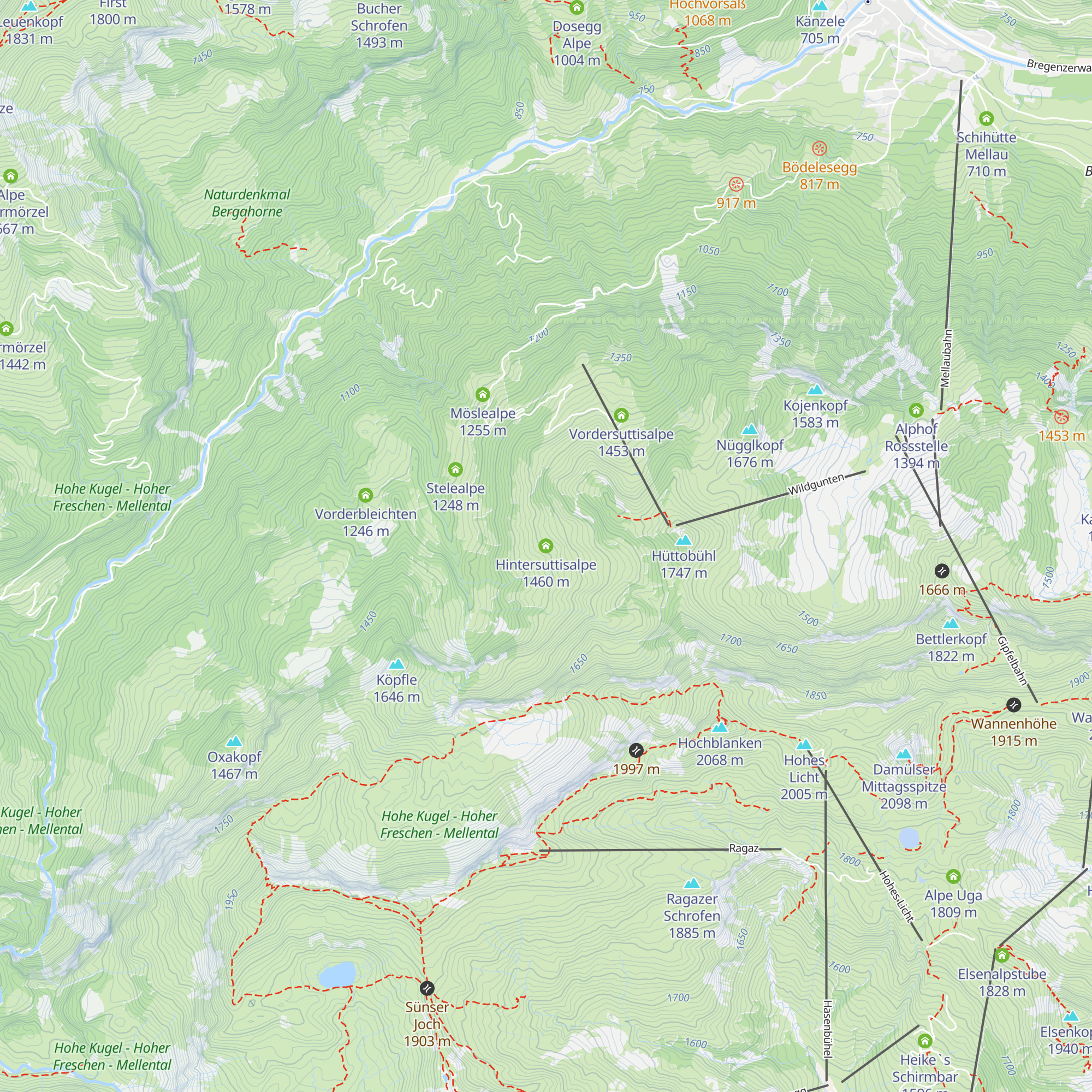 Hintersuttisalpe map