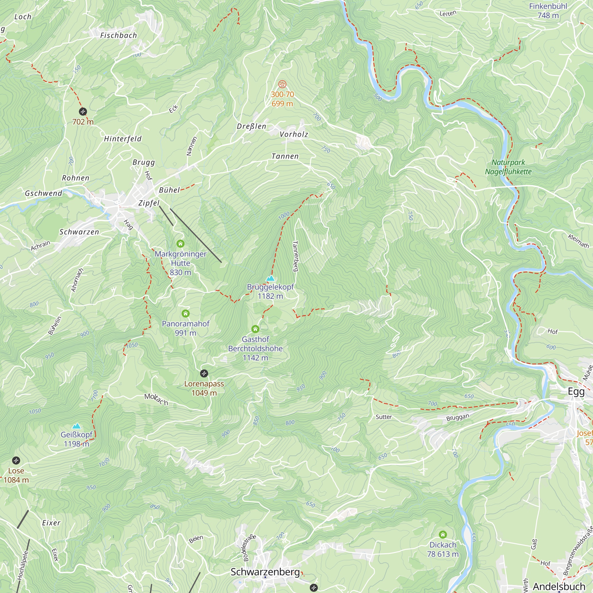 Alpe Unterbrüggele map