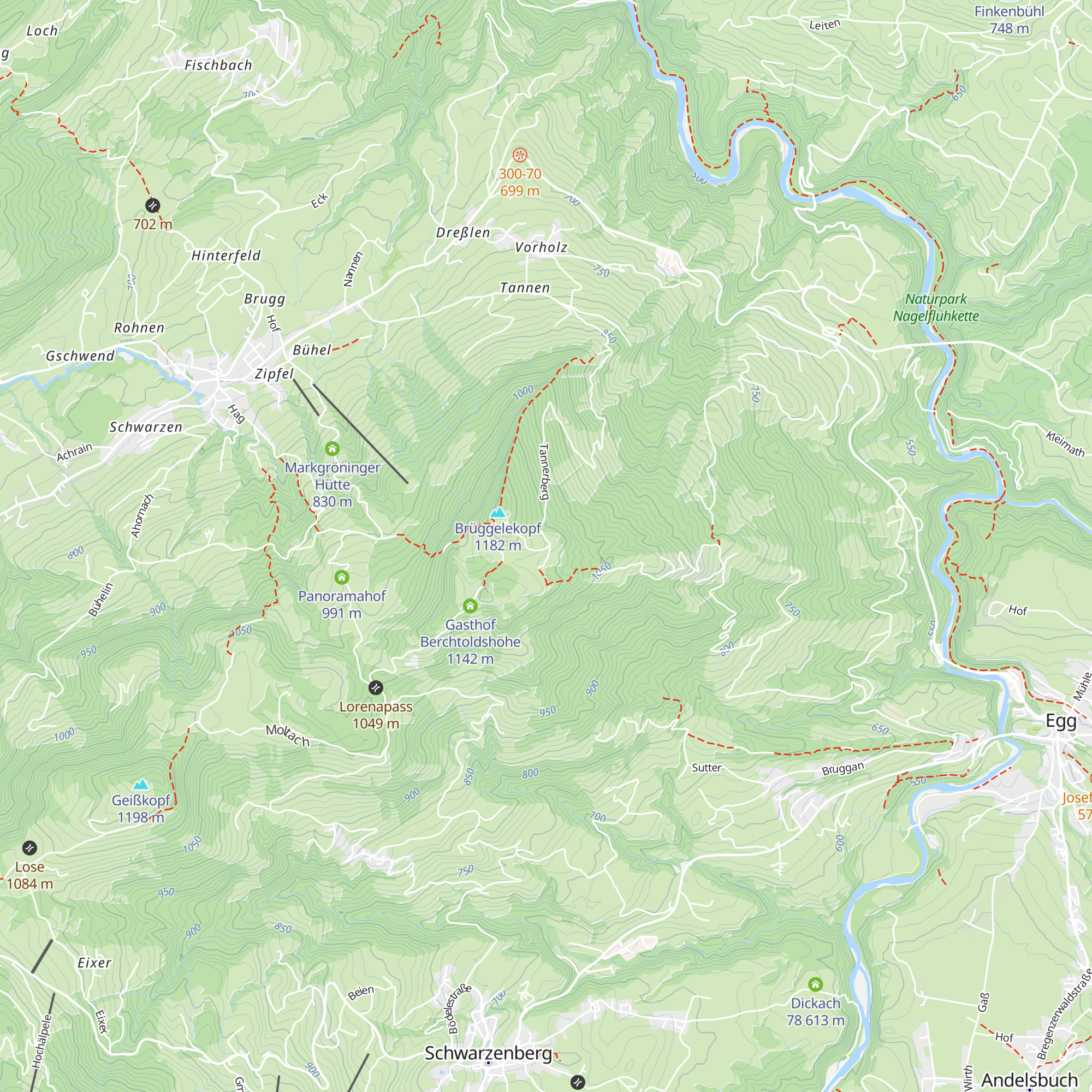 Alpe Unterbrüggele map
