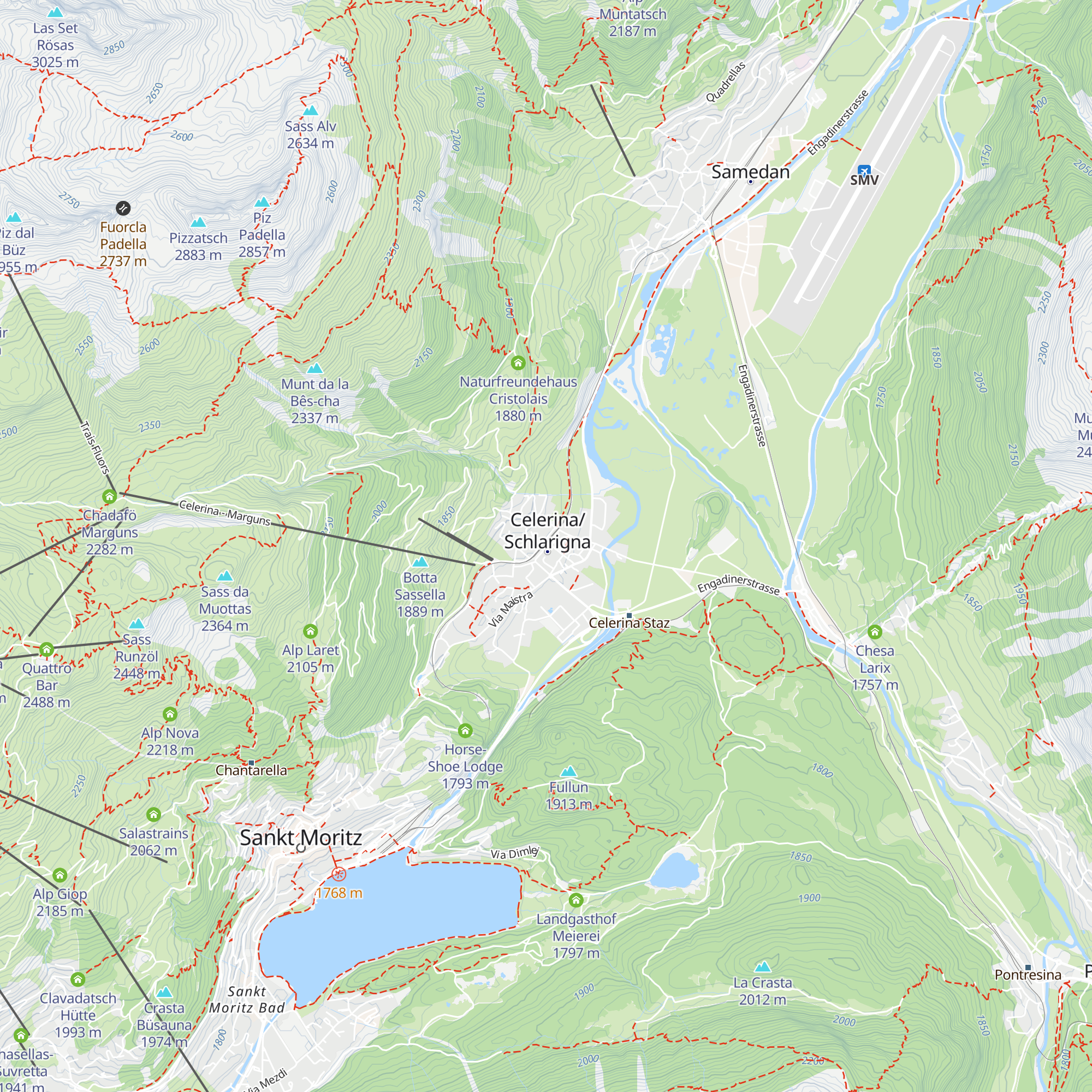 Celerina Tourist Information map