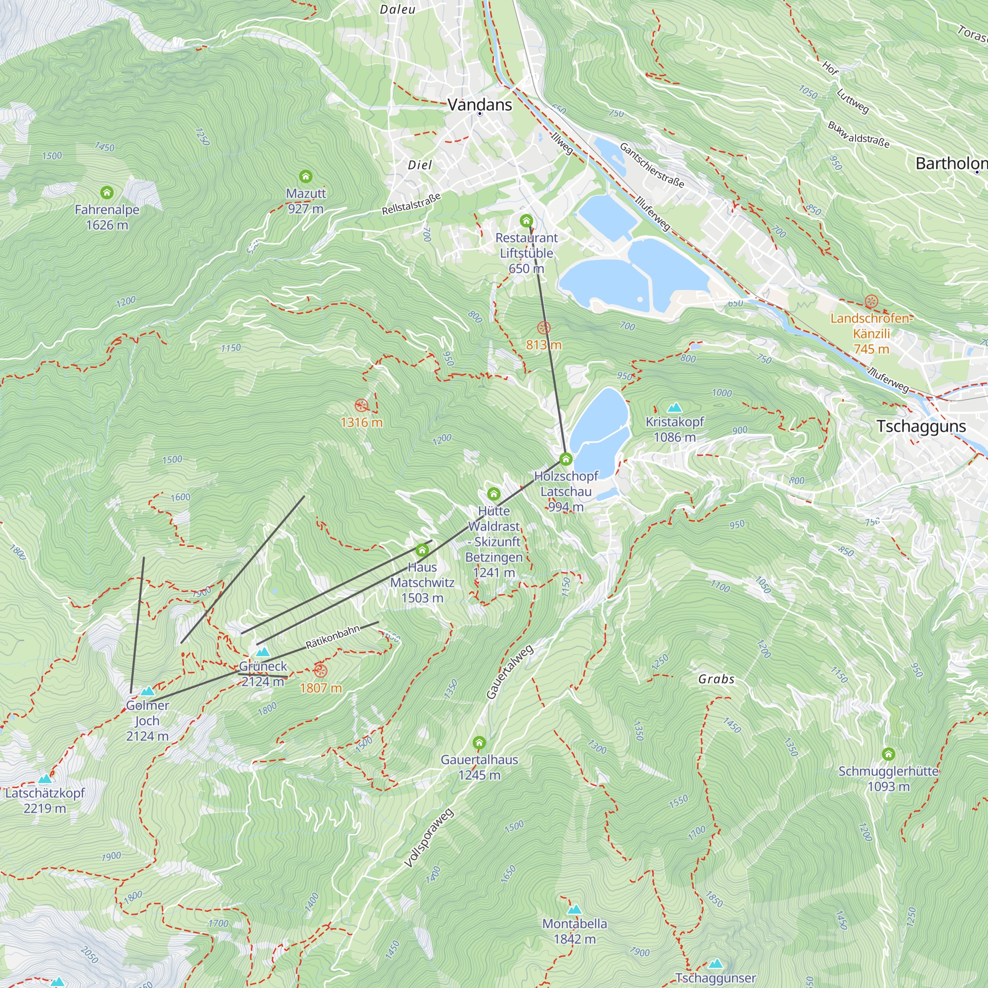 Hütte Waldrast - Skizunft Betzingen map