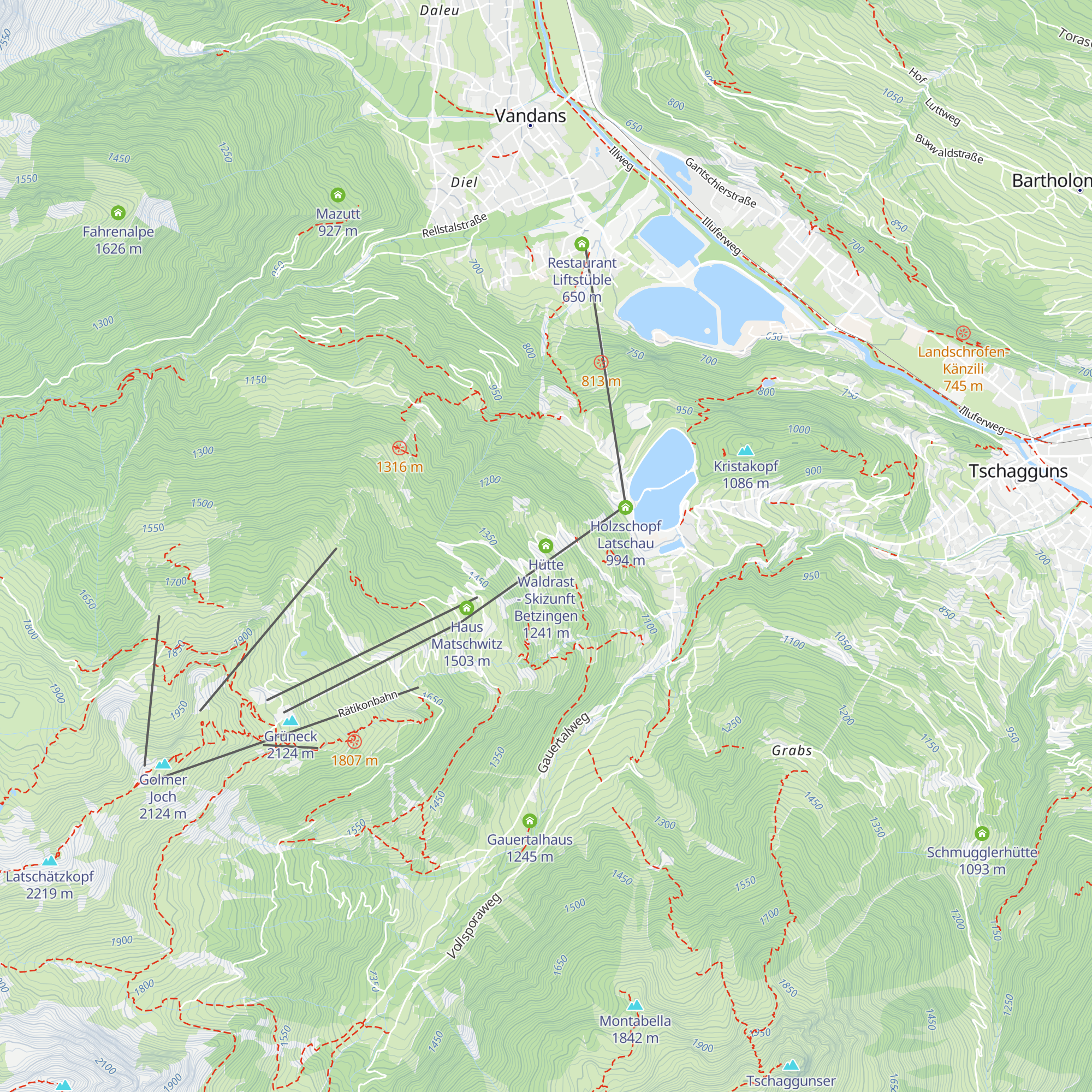 Hütte Waldrast - Skizunft Betzingen map
