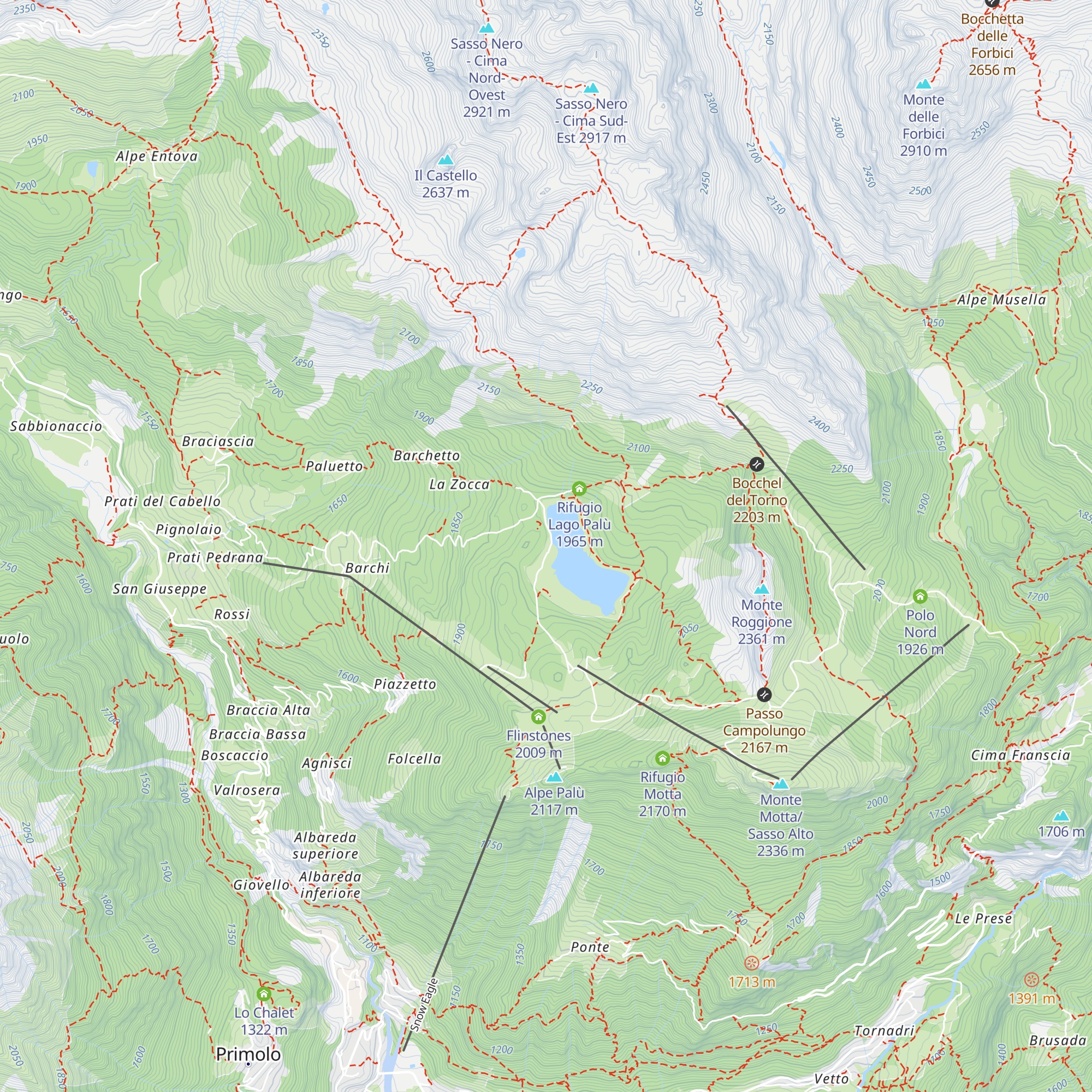Baita Ca' Latrones map