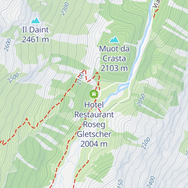 Map of Hotel Restaurant Roseg Gletscher