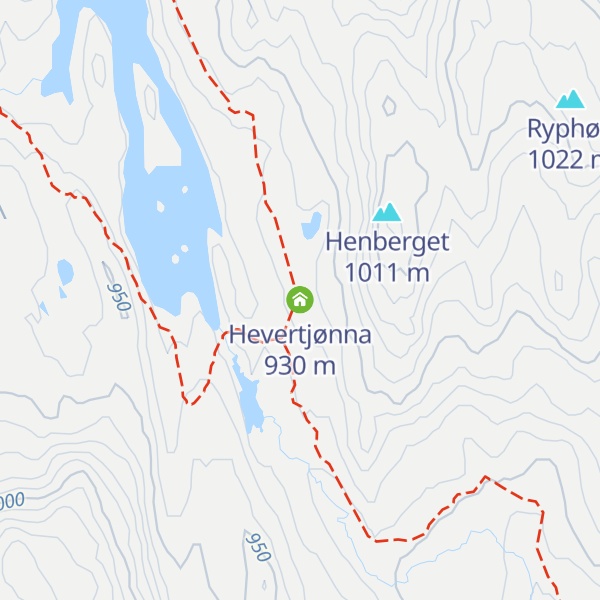 Map of Hevertjønna