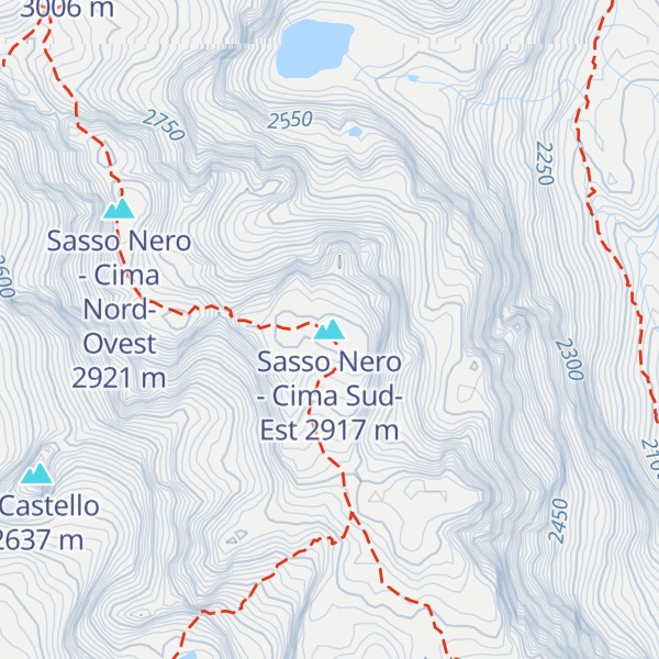 Map of Sasso Nero - Cima Sud-Est