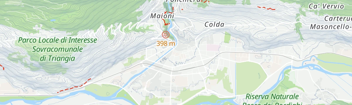 Map of the start of Sondrio - Albosaggia - Bosco dei Bordighi by bike