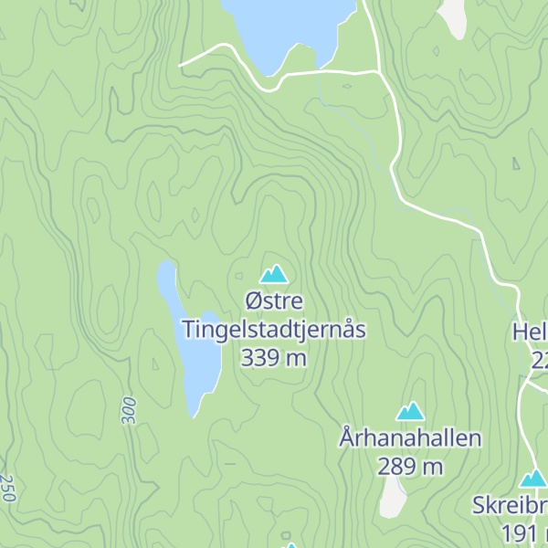 Map of Østre Tingelstadtjernås