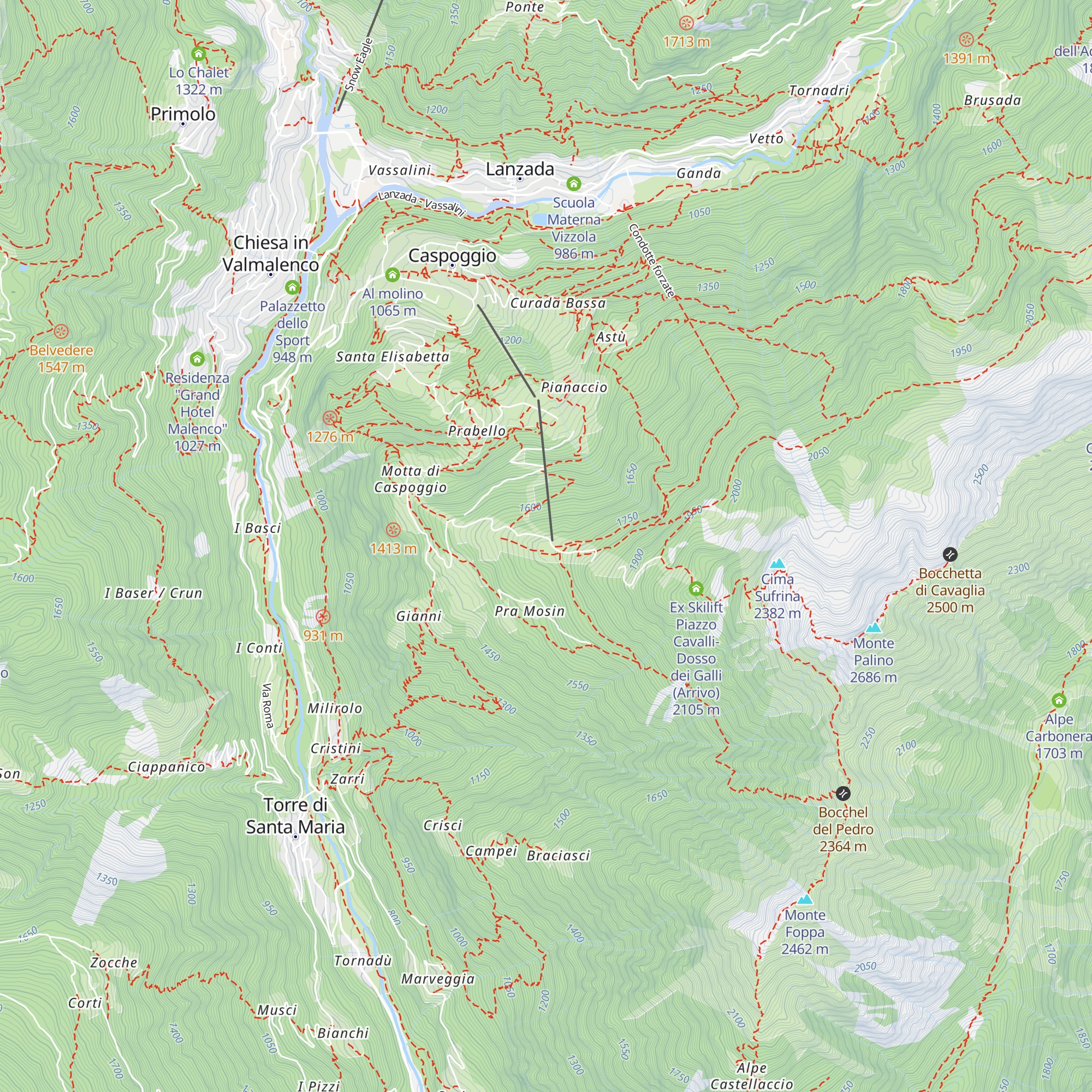 Piazzo Cavalli map