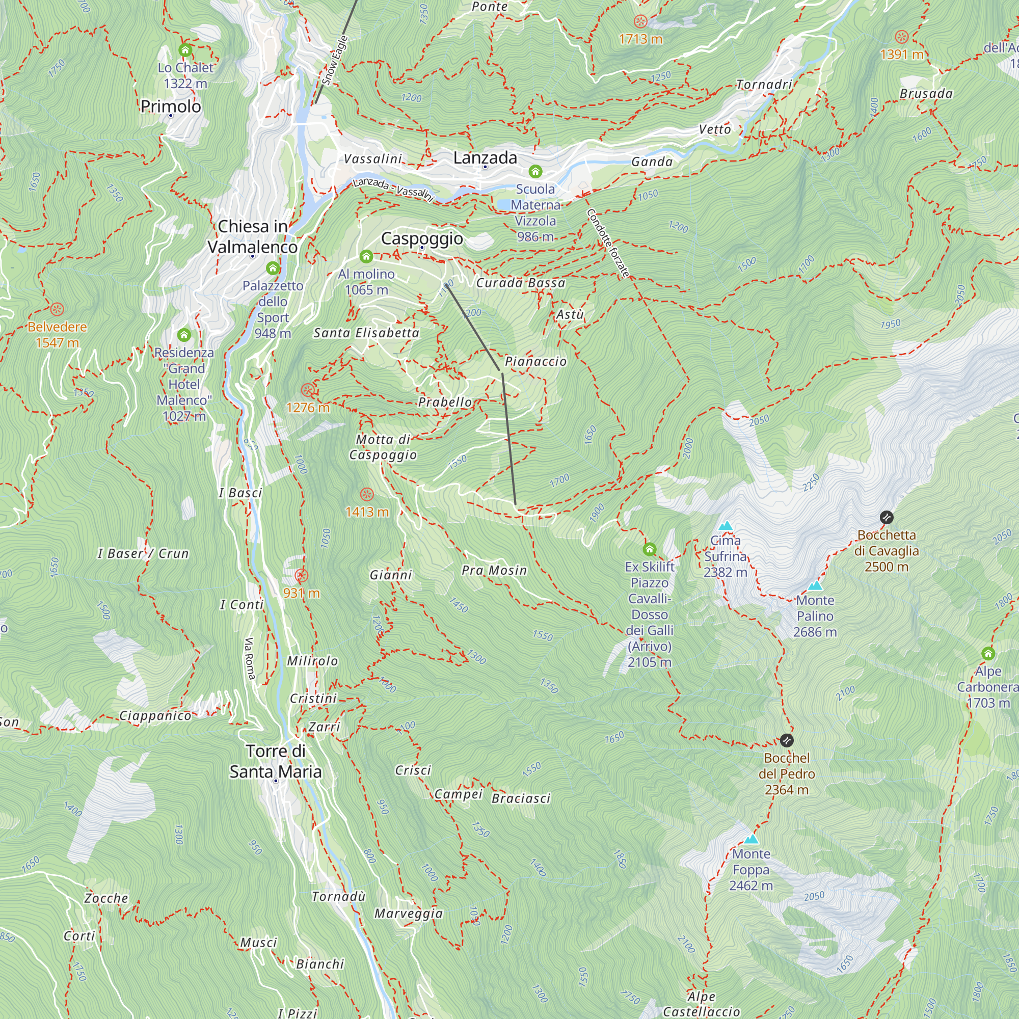 Piazzo Cavalli map