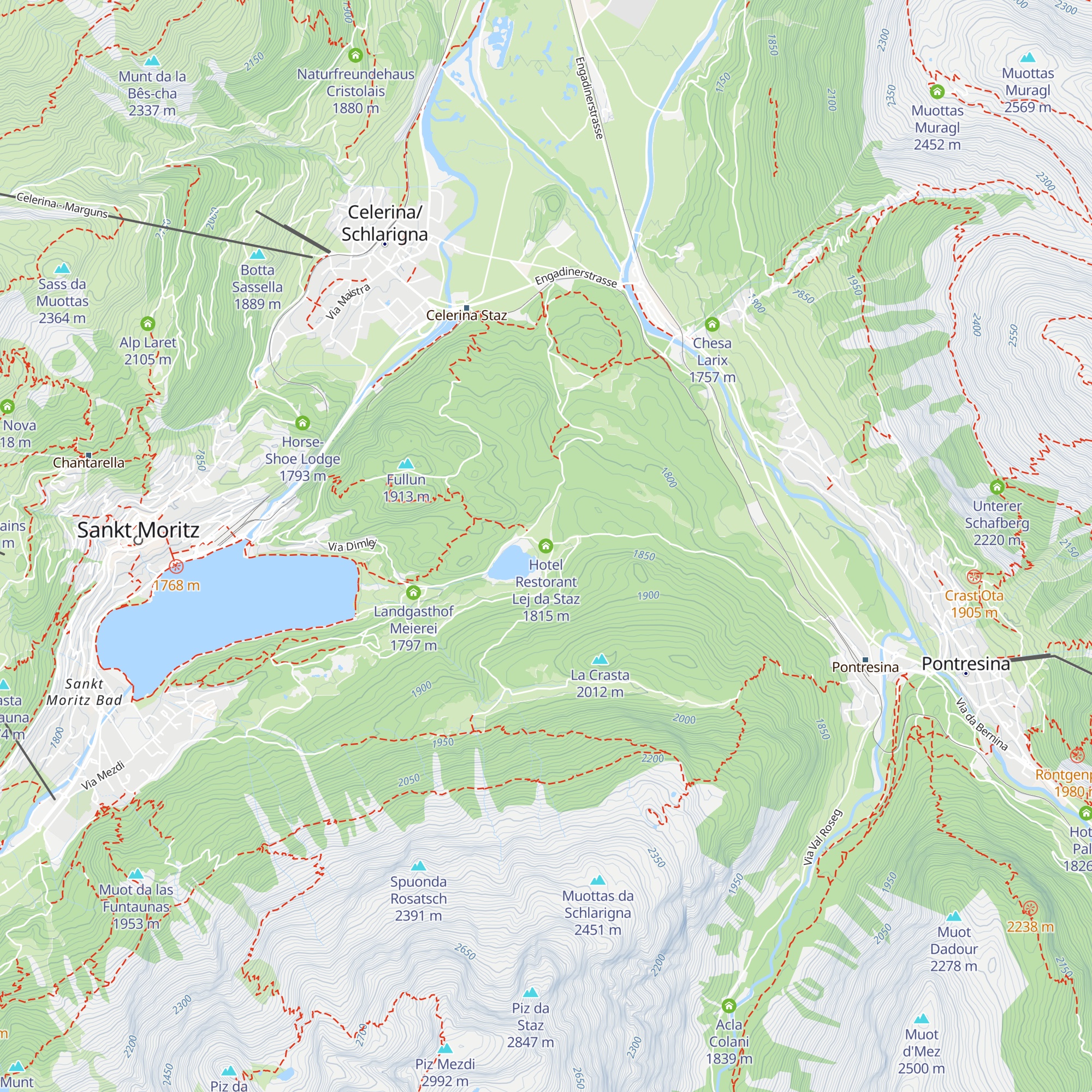 Hotel Restorant Lej da Staz map