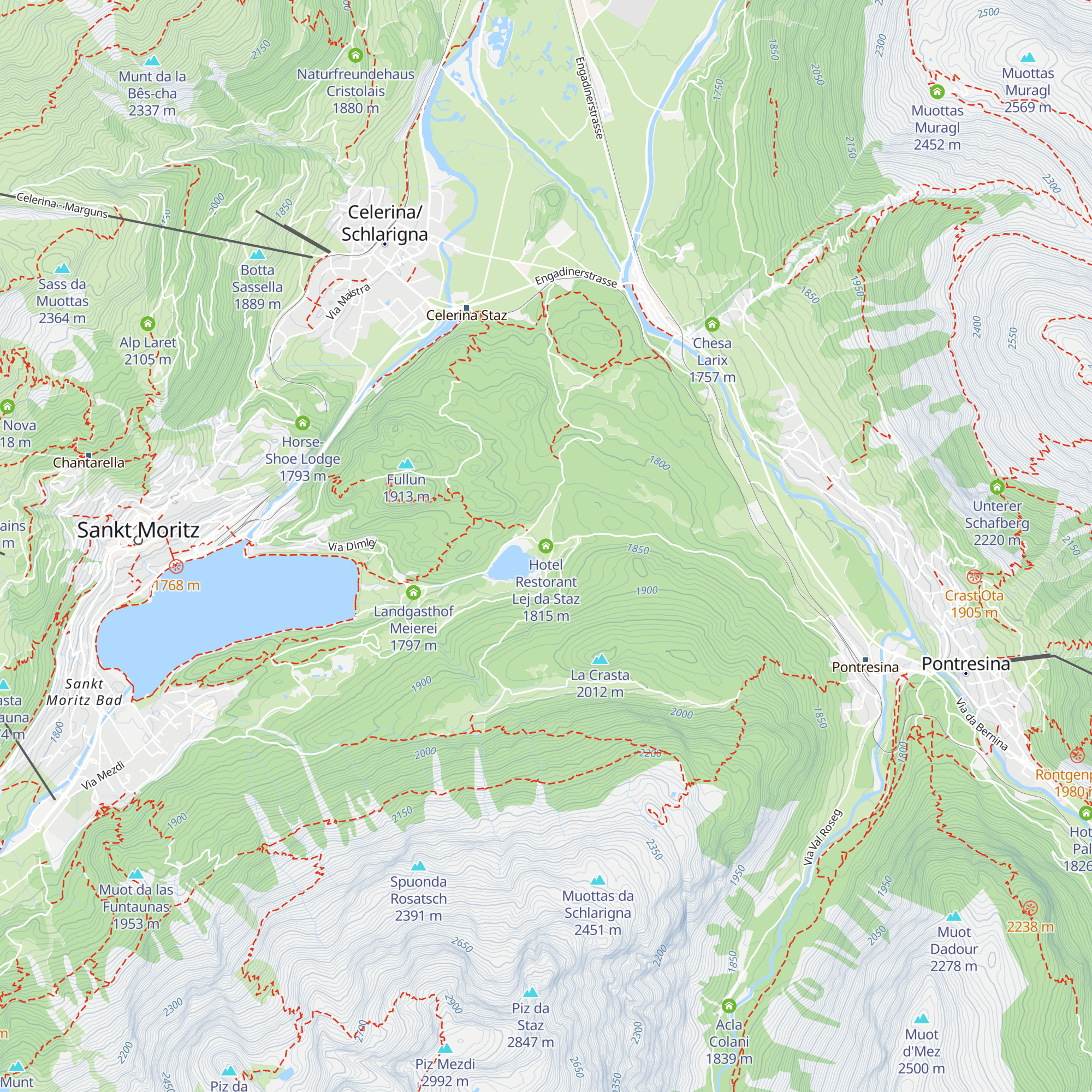 Hotel Restorant Lej da Staz map