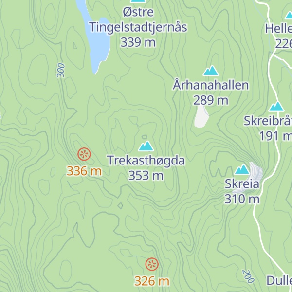 Map of Trekasthøgda