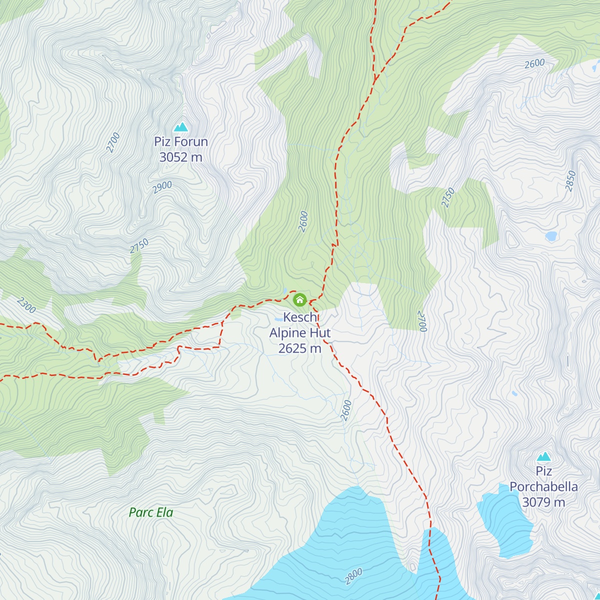 Kesch Alpine Hut map