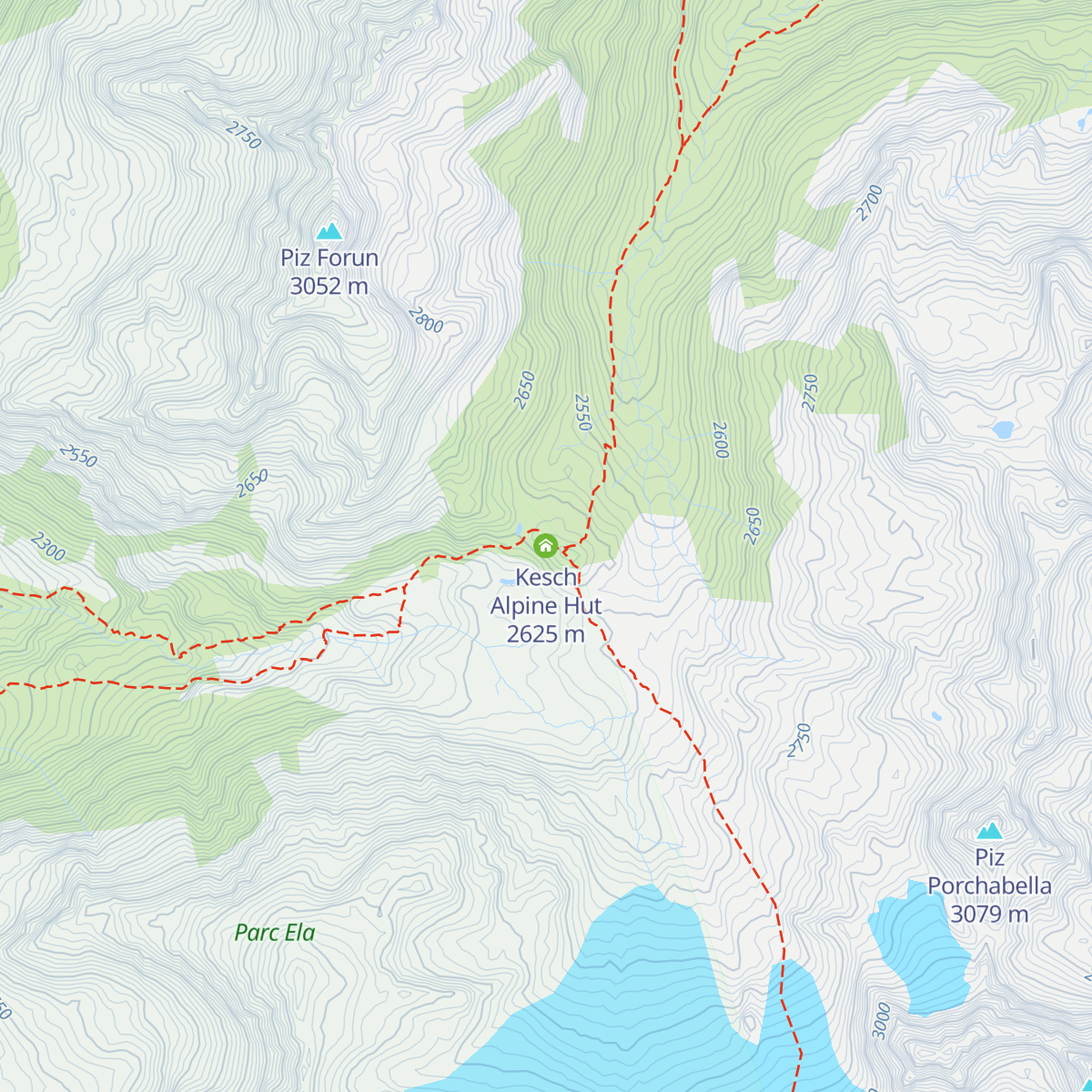 Kesch Alpine Hut map