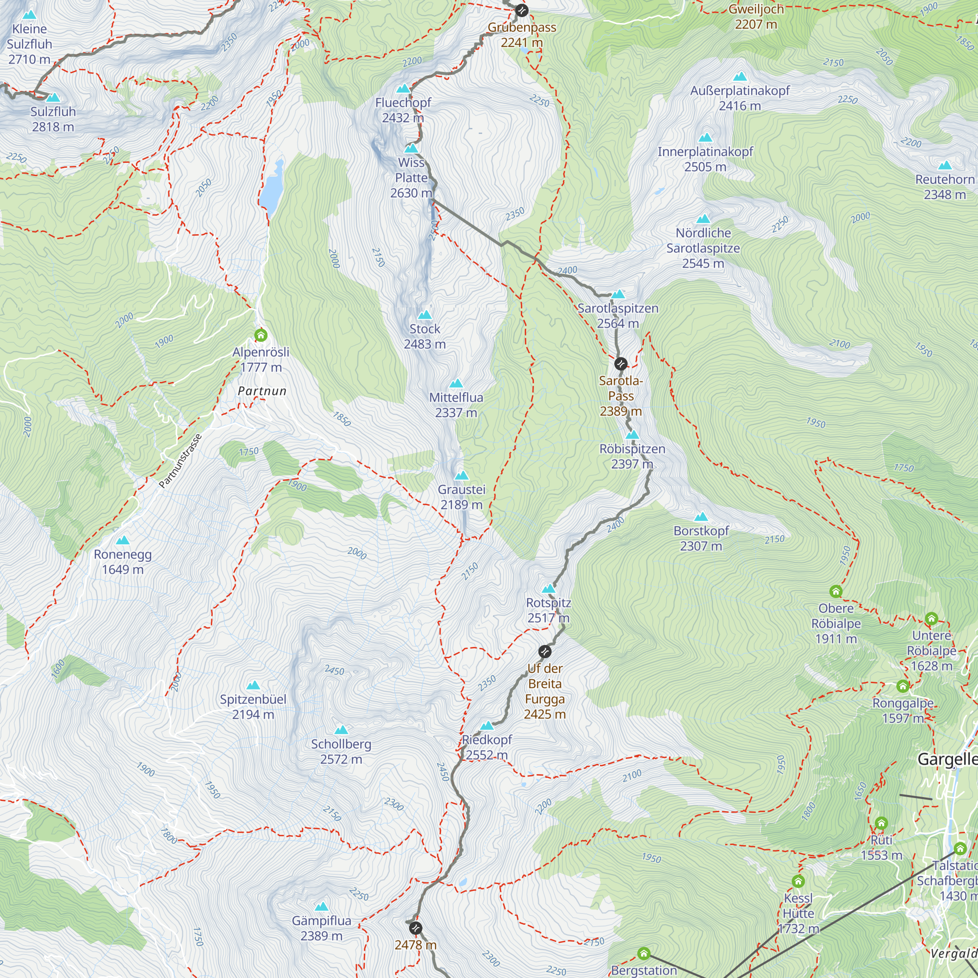 Plasseggenhütte map