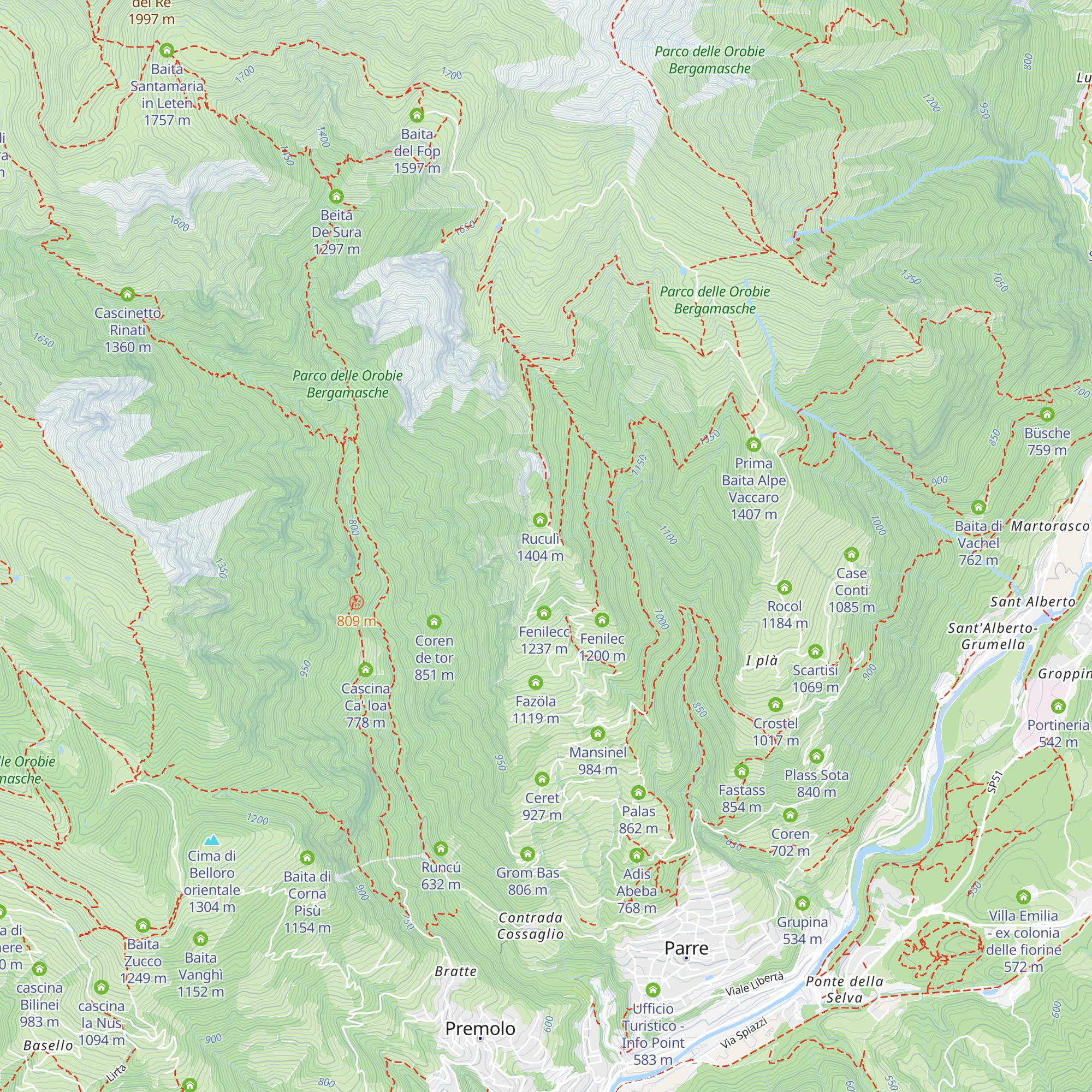 Baita Sponda map