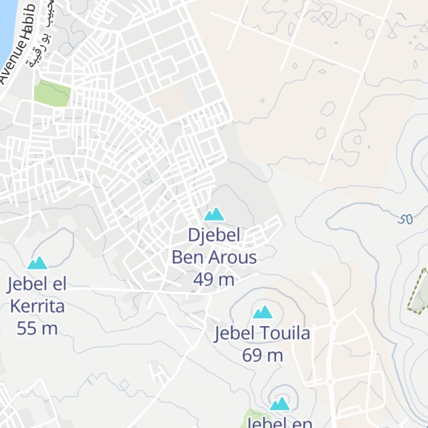 Map of Djebel Ben Arous