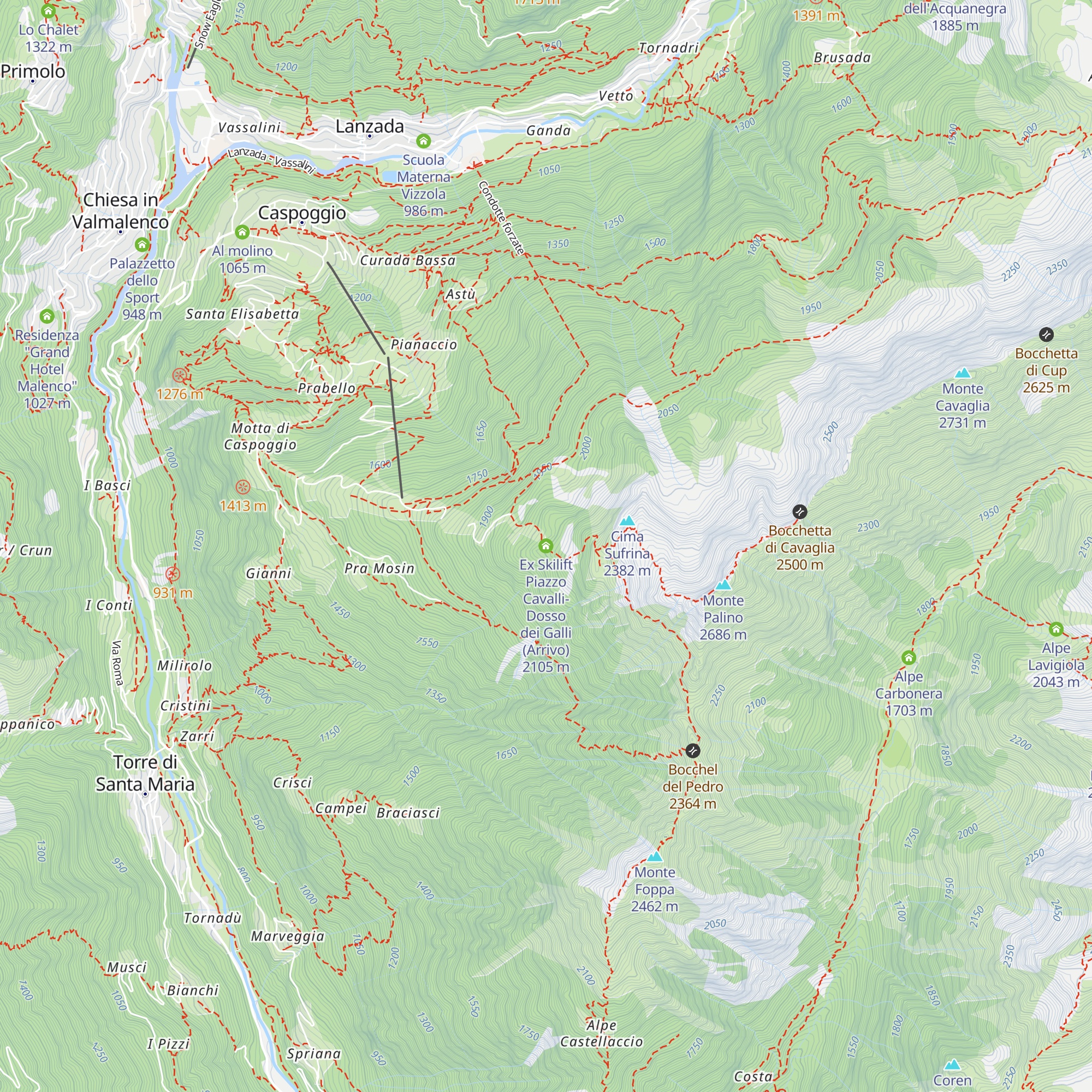 Ex Skilift Piazzo Cavalli-Dosso dei Galli (Arrivo) map