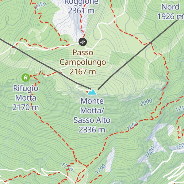 Map of Monte Motta/ Sasso Alto