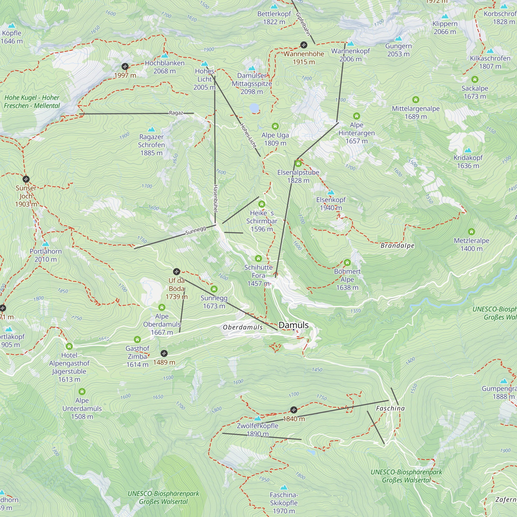 Schihütte Fora map
