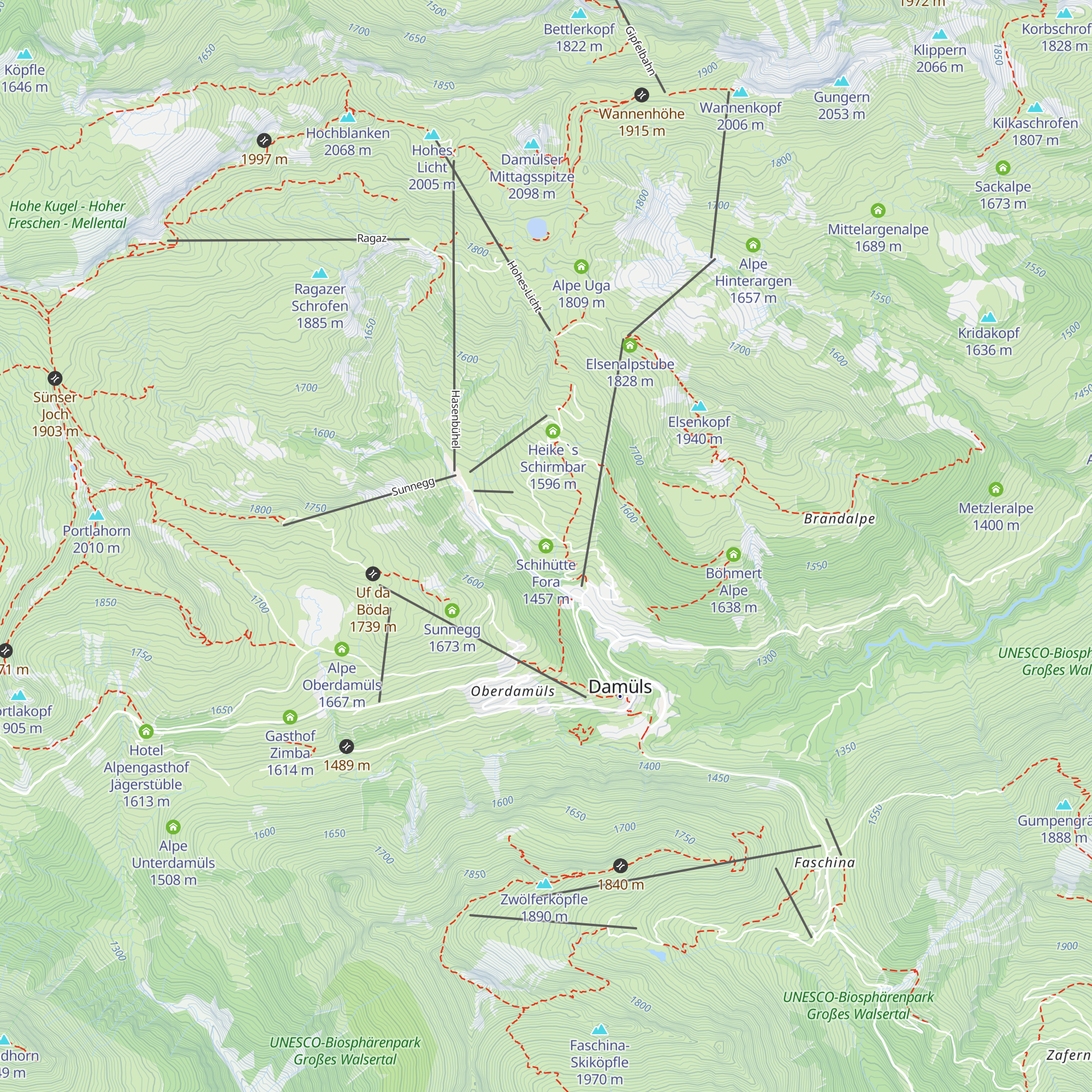Schihütte Fora map