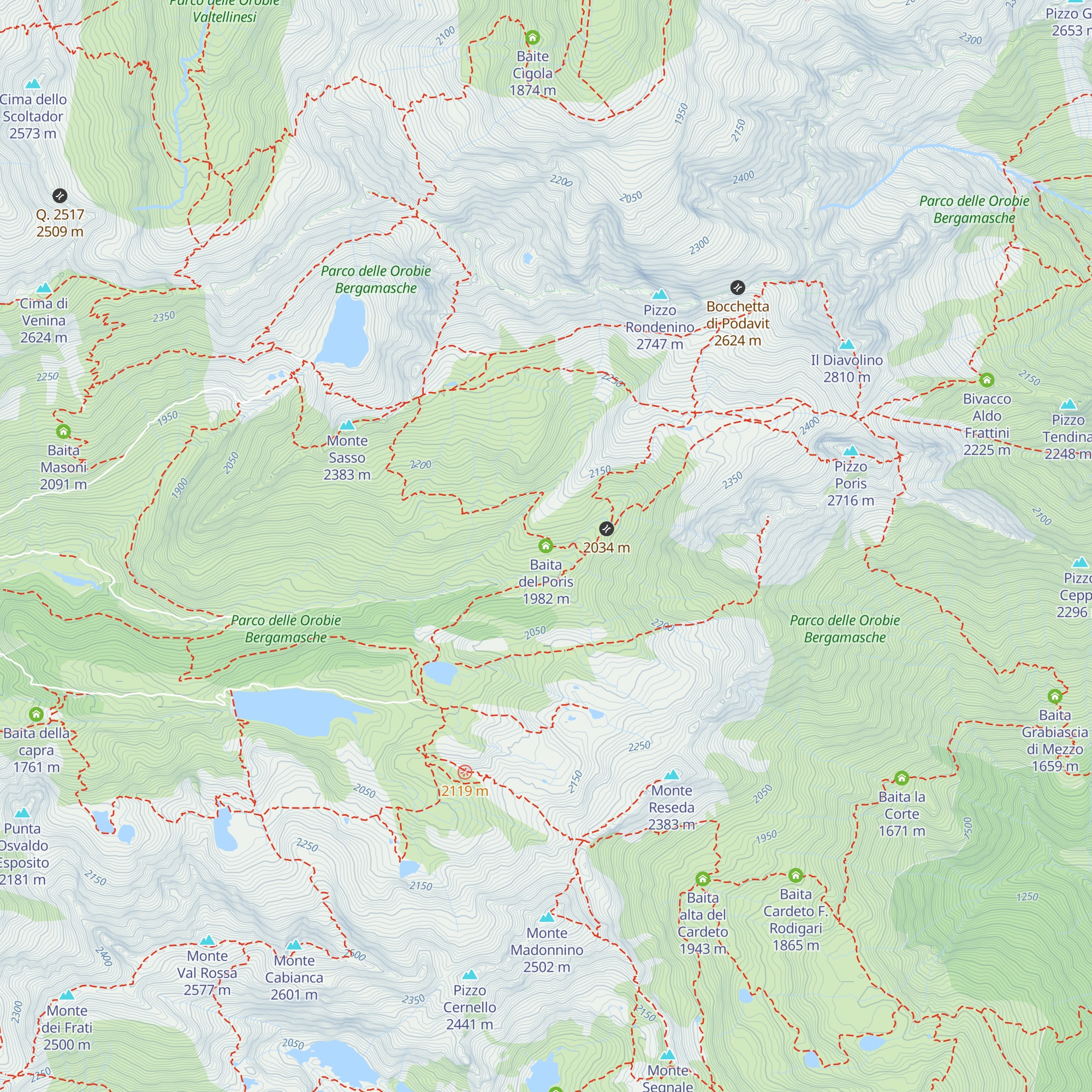 Baita del Poris map
