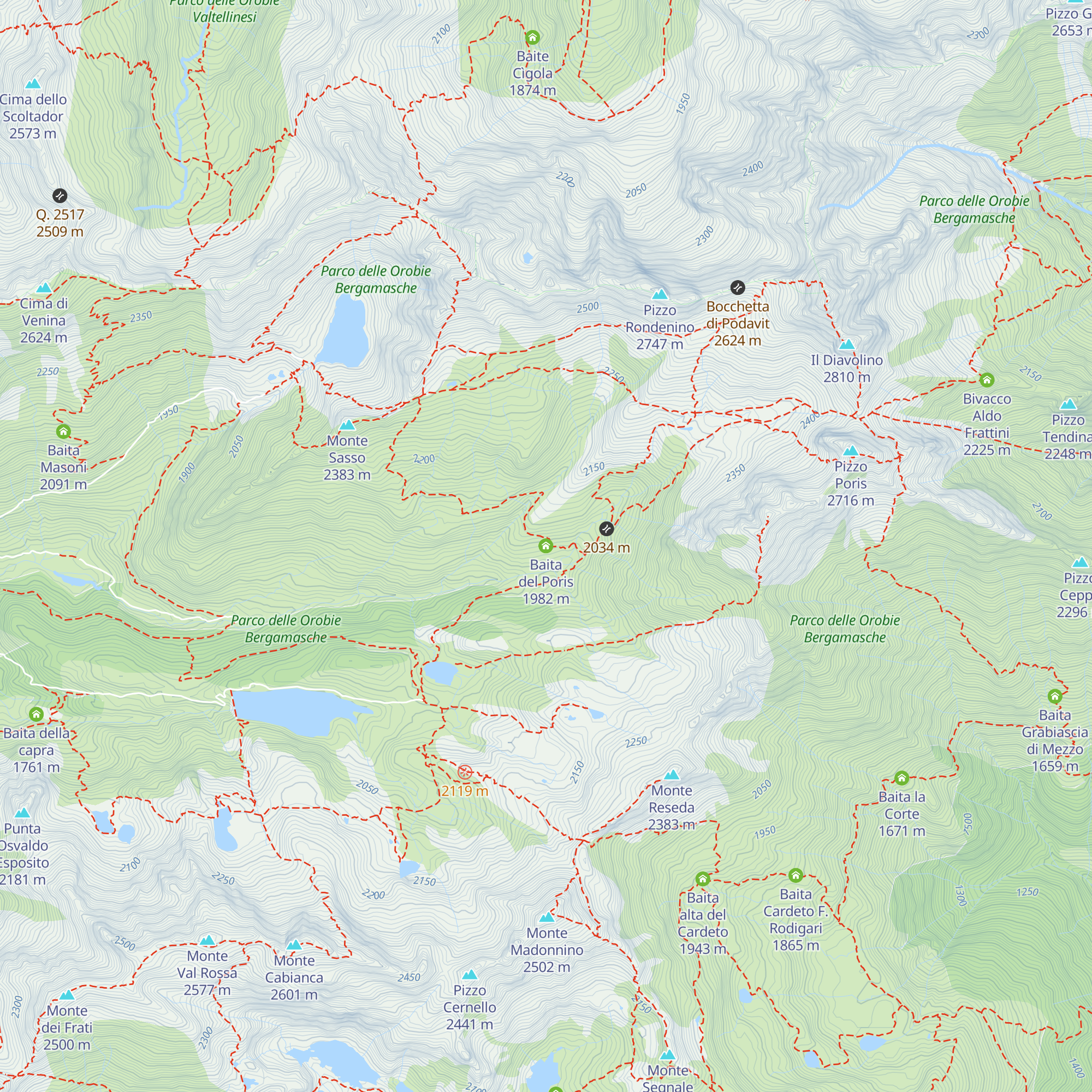 Baita del Poris map