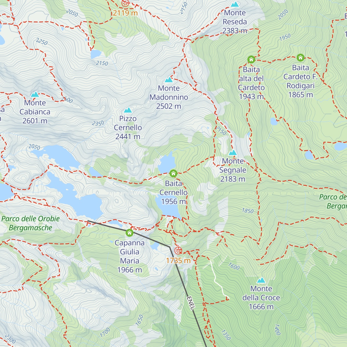 Baita Cernello map